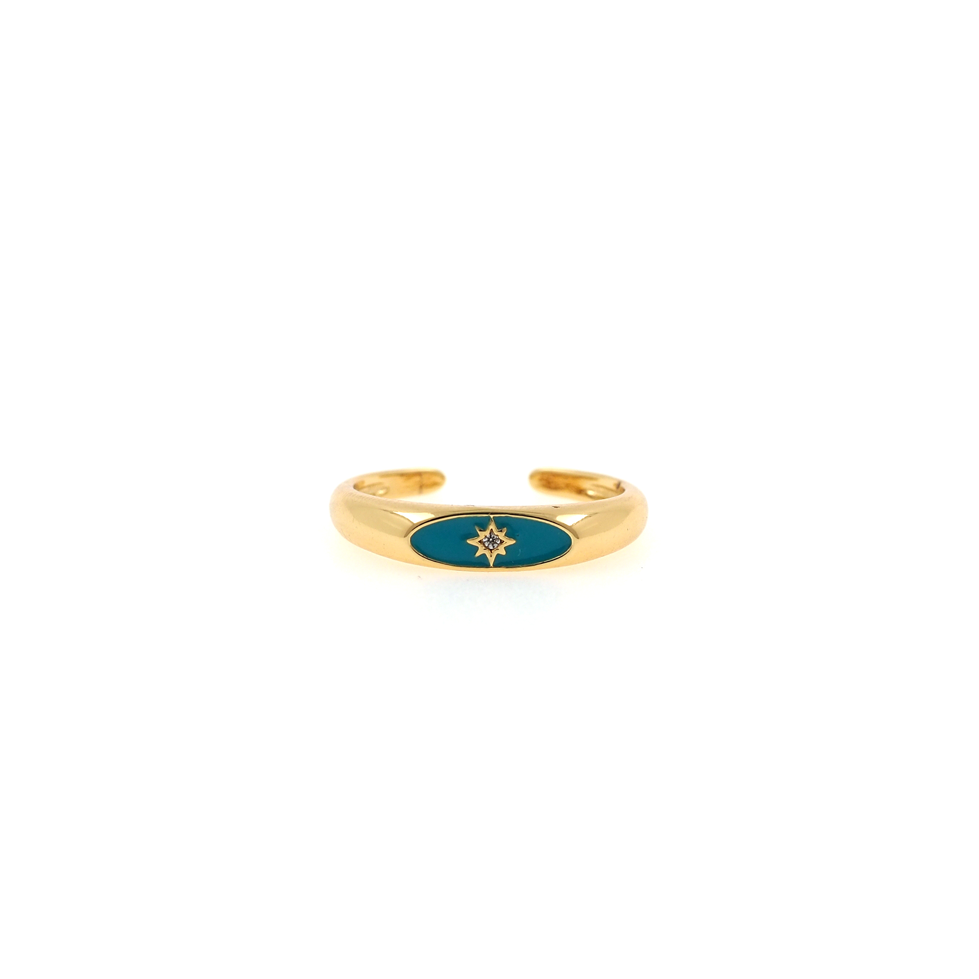18K Gold Filled North Star Rings,Celestial Ring,Enamel Ring,Adjustable Ring,Minimalist Ring,Open Ring