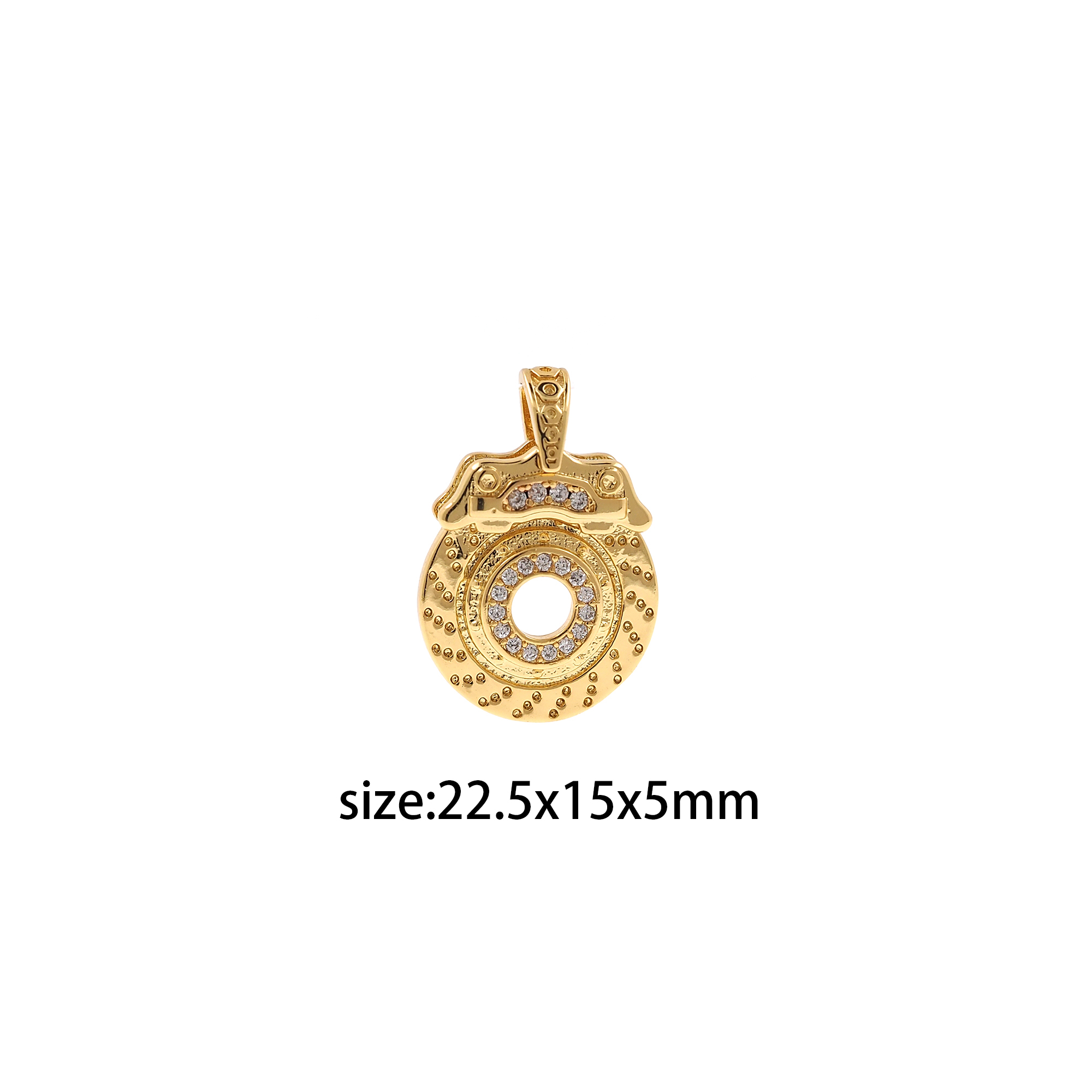 18K Gold Filled Round Pendant,CZ Micro Pave Round Charm Earrings Necklace for DIY Jewelry Making Supply