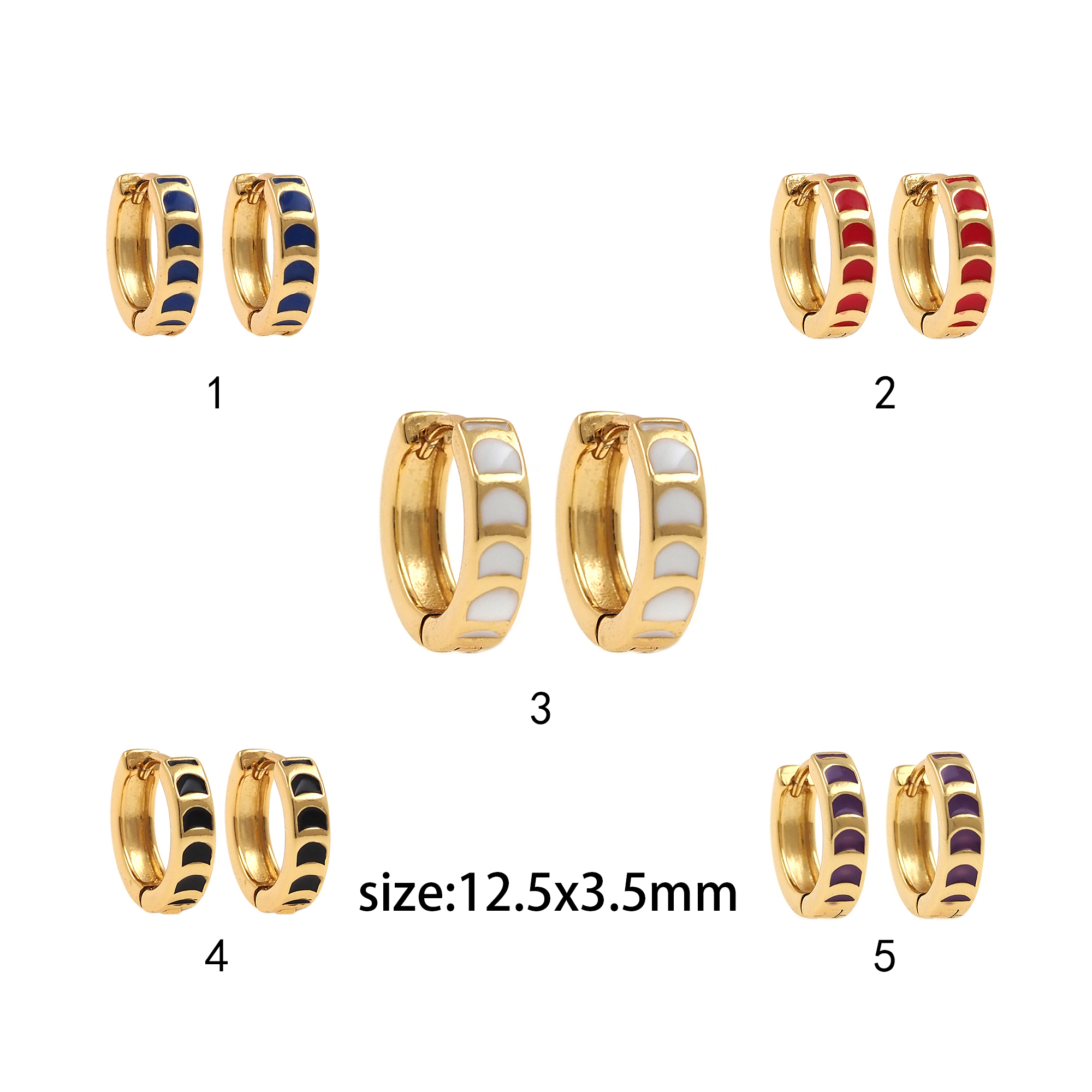 18K Gold Filled Round Hoops,Colorful Enamel Earrings,Minimalist Enamel Earrings,Gold Hoop Earrings,Huggie Earrings