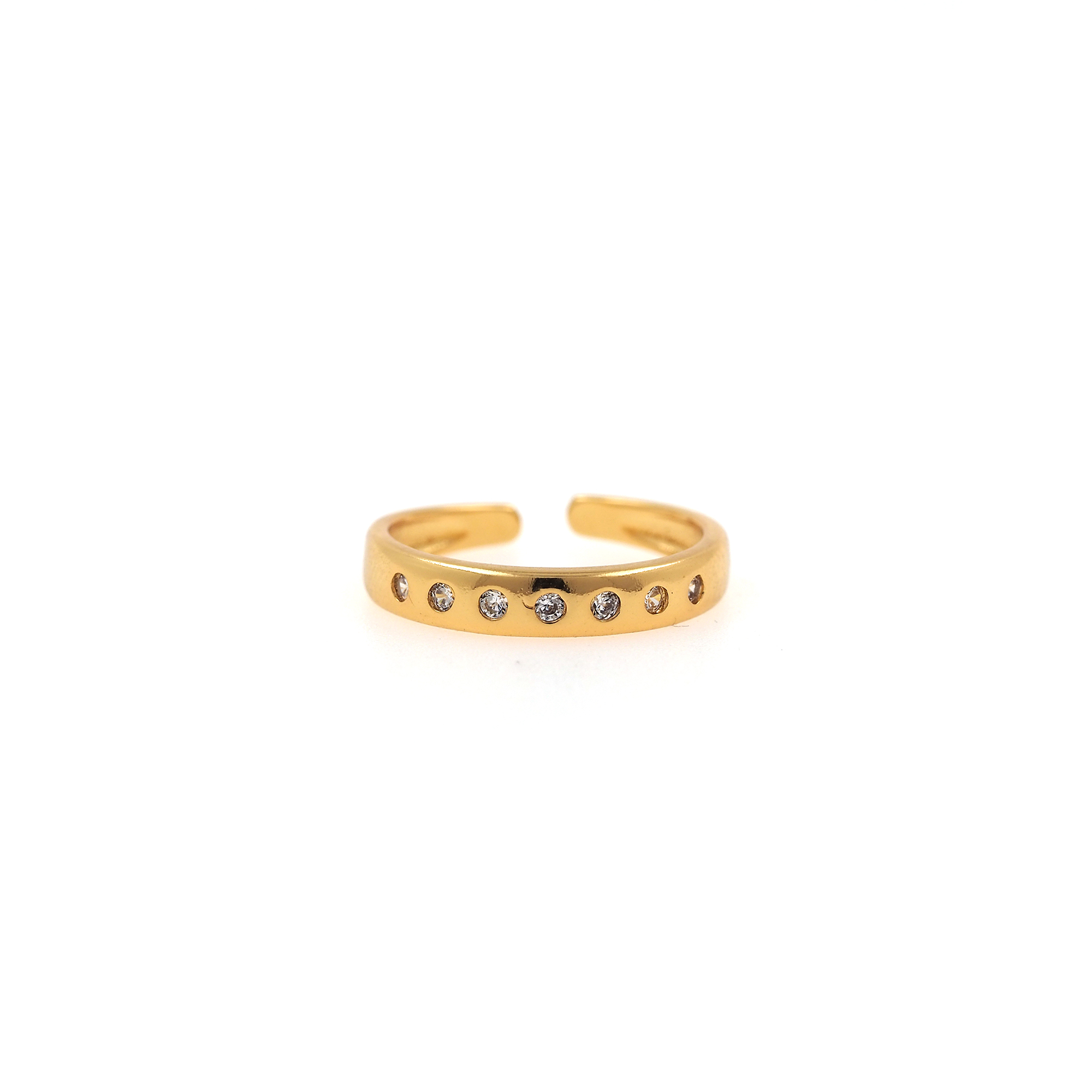 18K Gold Filled Minimalist Rings,Gold CZ Ring,Adjustable Ring,Dainty Zirconia Ring,Open Ring