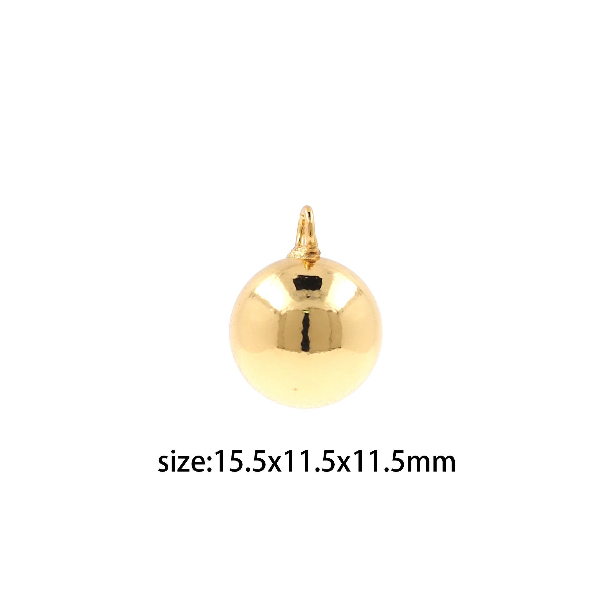 18K Gold Filled Ball Pendant,Dainty Ball Charm Earrings Necklace for DIY Jewelry Making Supply
