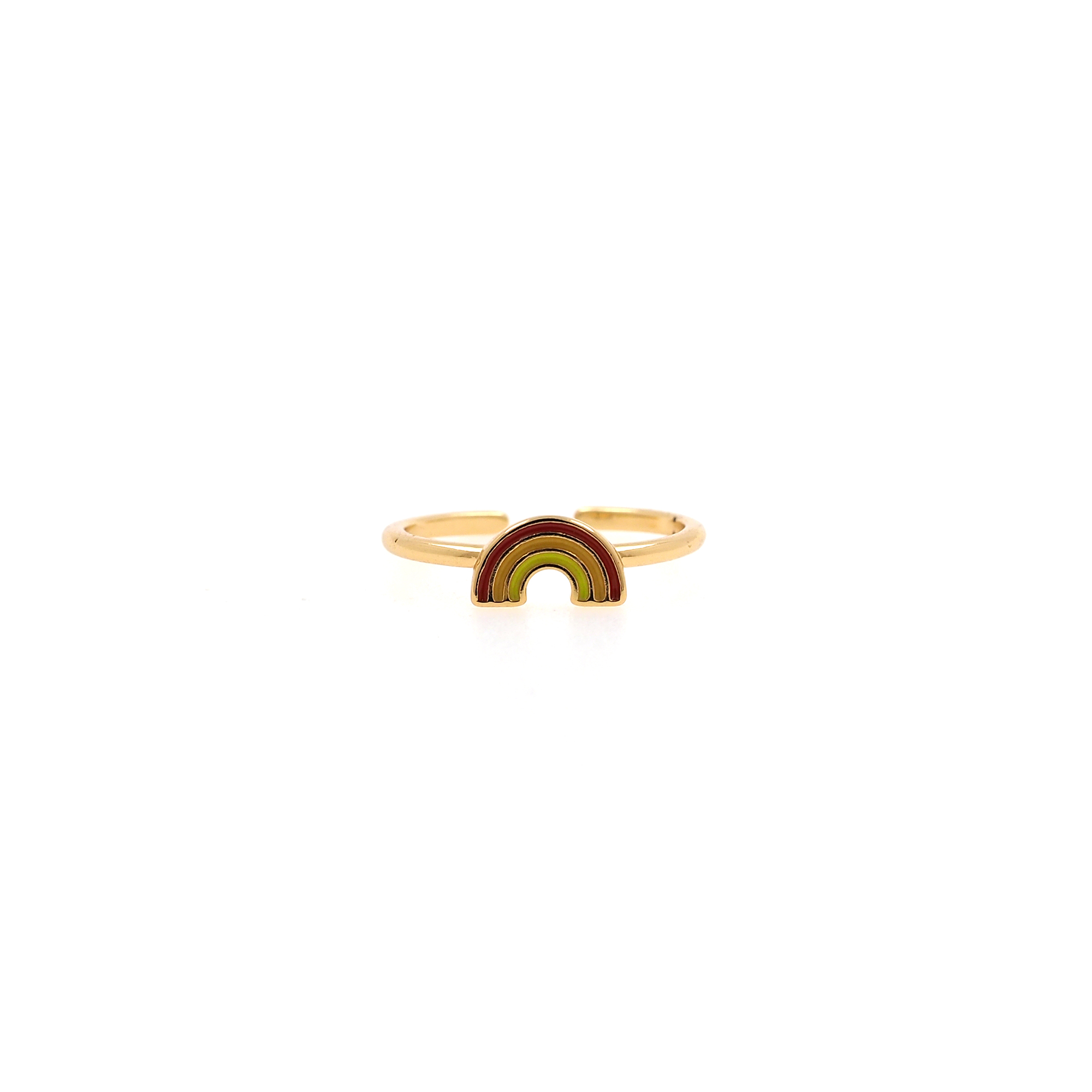 18K Gold Filled Rainbow Rings,Enamel Rings,Adjustable Ring,Minimalist Ring,Open Ring