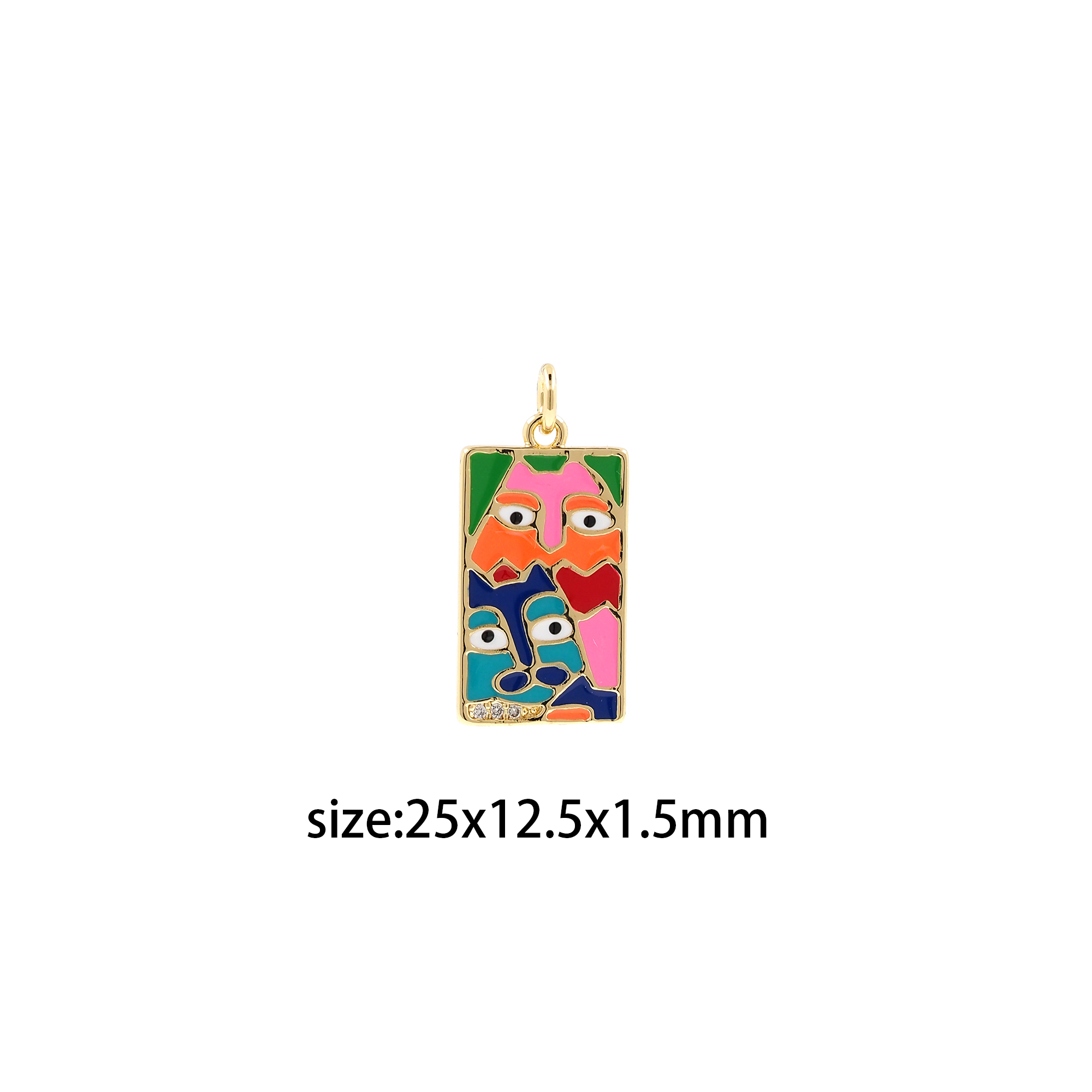 18K Gold Filled Cute Cartoon Pendant,Enamel Cartoon Charm Earrings Necklace for DIY Jewelry Making Supply