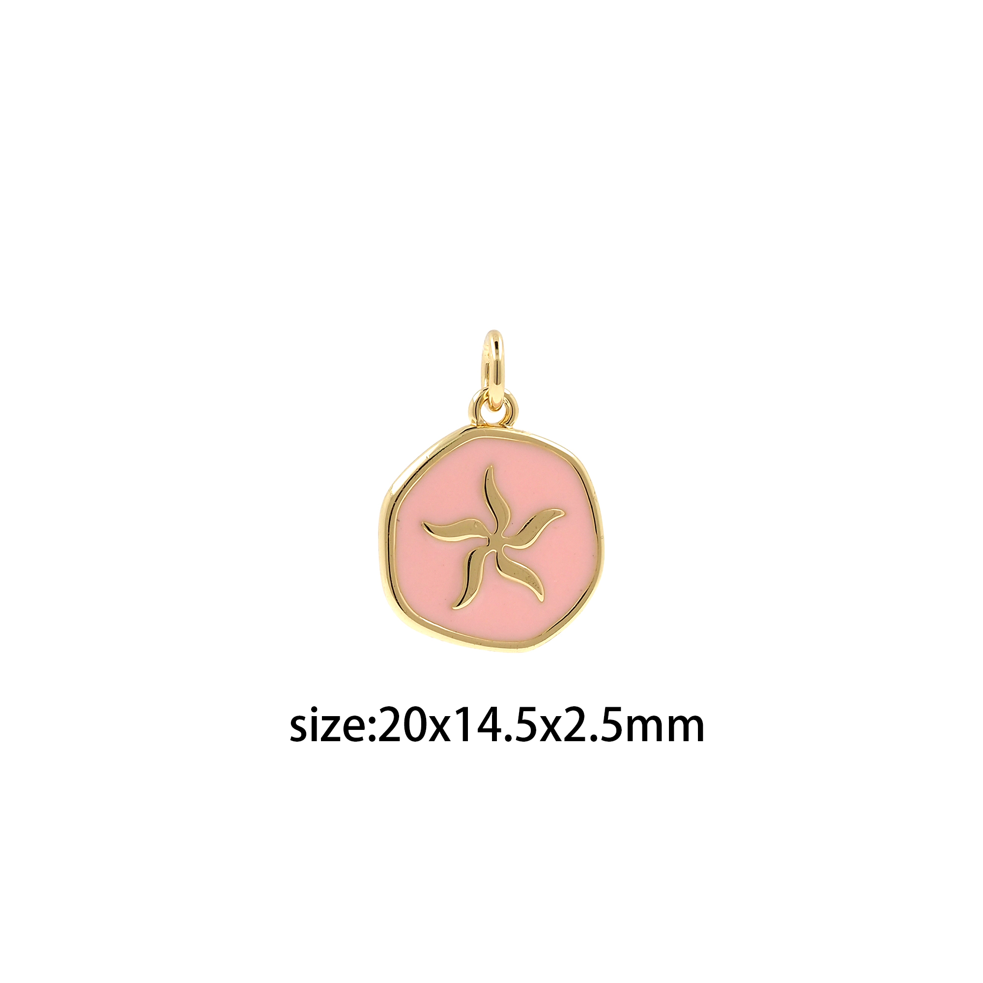 18K Gold Filled Starfish Pendant,Enamel Starfish Charm Earrings Necklace for DIY Jewelry Making Supply