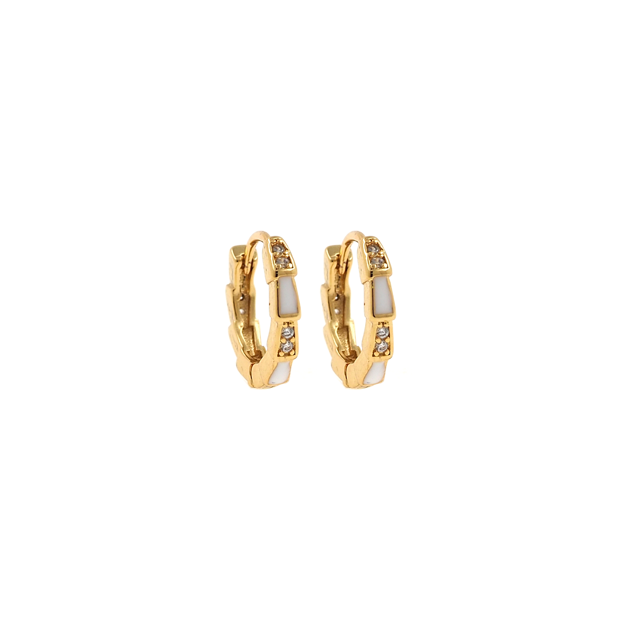 18K Gold Filled Enamel Hoop Earrings,Round Hoops,CZ Cross Hoops,Minimalist Earrings,Gold Hoops
