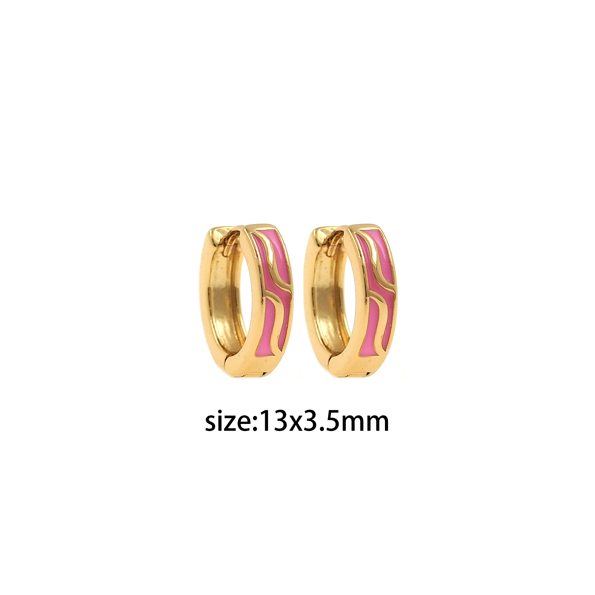18K Gold Filled Colorful Enamel,Round Hoops,Minimalist Enamel Earrings,Gold Hoop Earrings,Huggie Earrings