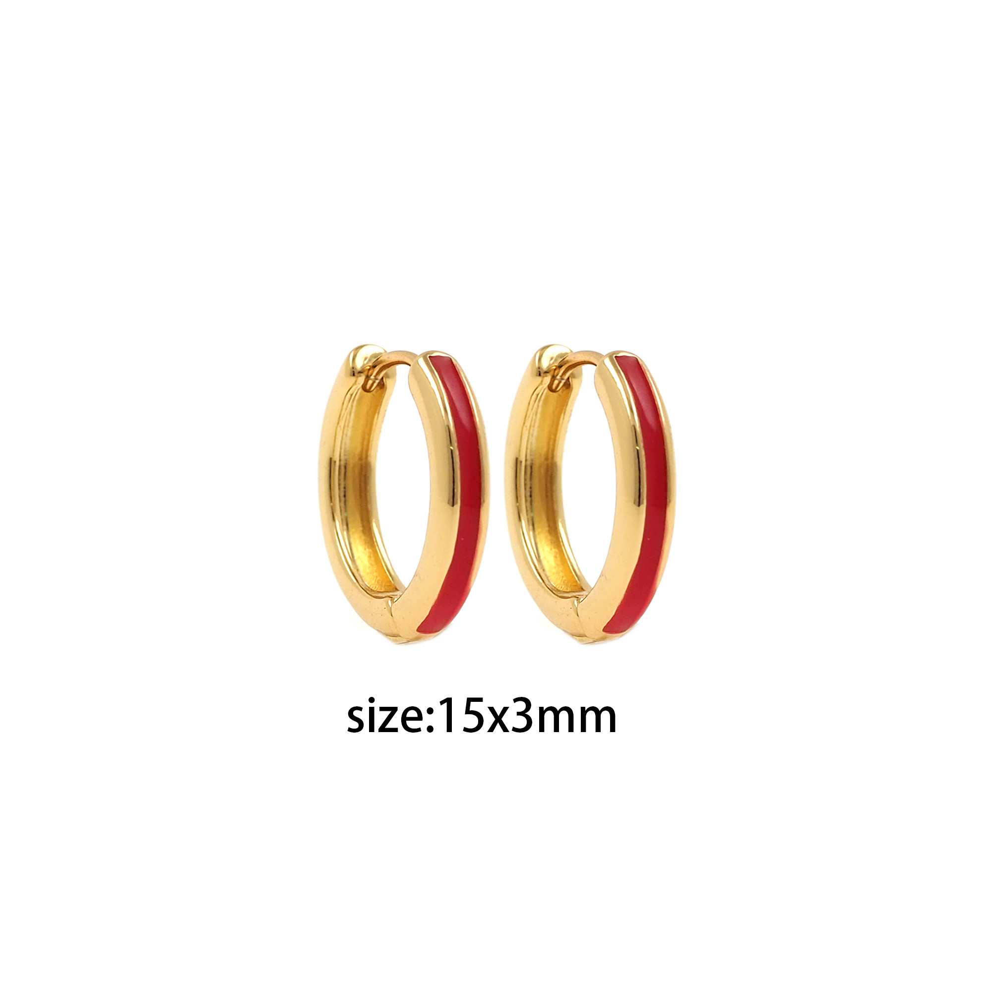 18K Gold Filled Colorful Enamel,Round Hoops,Minimalist Enamel Earrings,Gold Hoop Earrings,Huggie Earrings