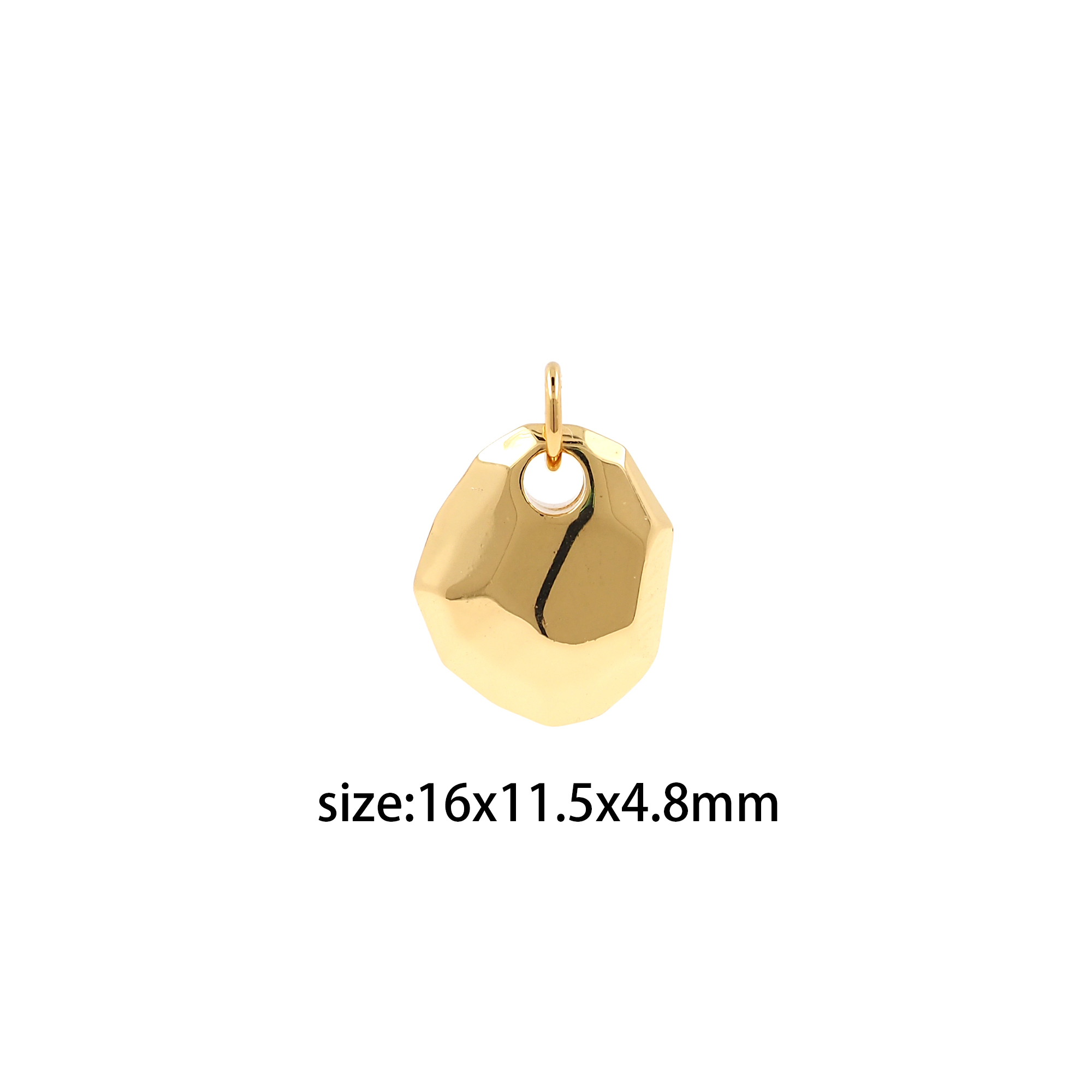 18K Gold Filled Geometric Pendant,Irregular Charm Earrings Necklace for DIY Jewelry Making Supply