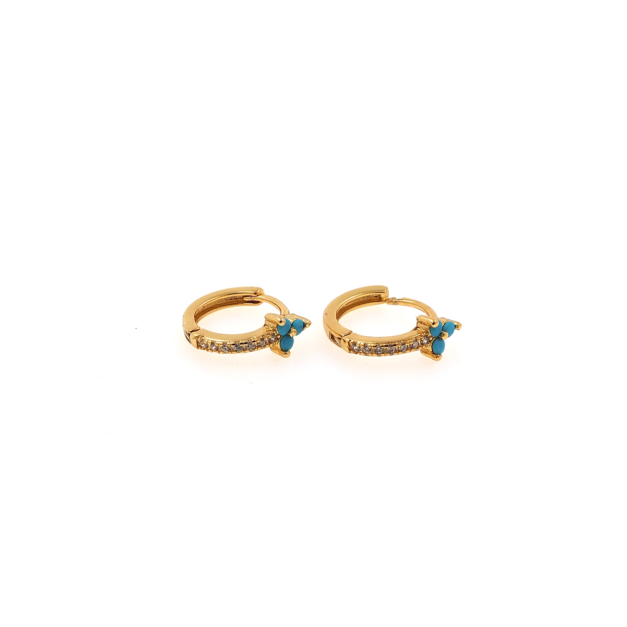18K Gold Filled Flower Earrings,CZ Hoops,Dainty Flower Hoops,Minimalist Earrings,Gold Hoops