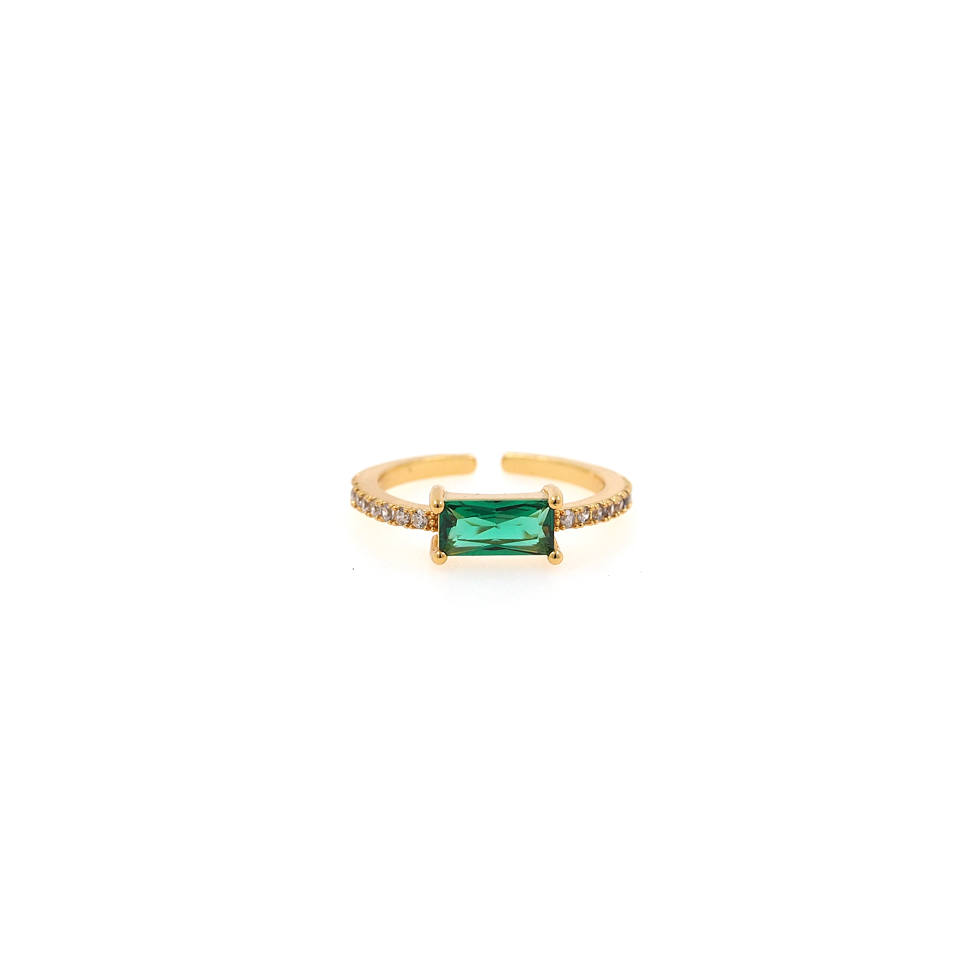 18K Gold Filled Thin Rings,Rectangle CZ Ring,Minimalist Ring,Adjustable Ring,Dainty Zirconia Ring,Open Ring