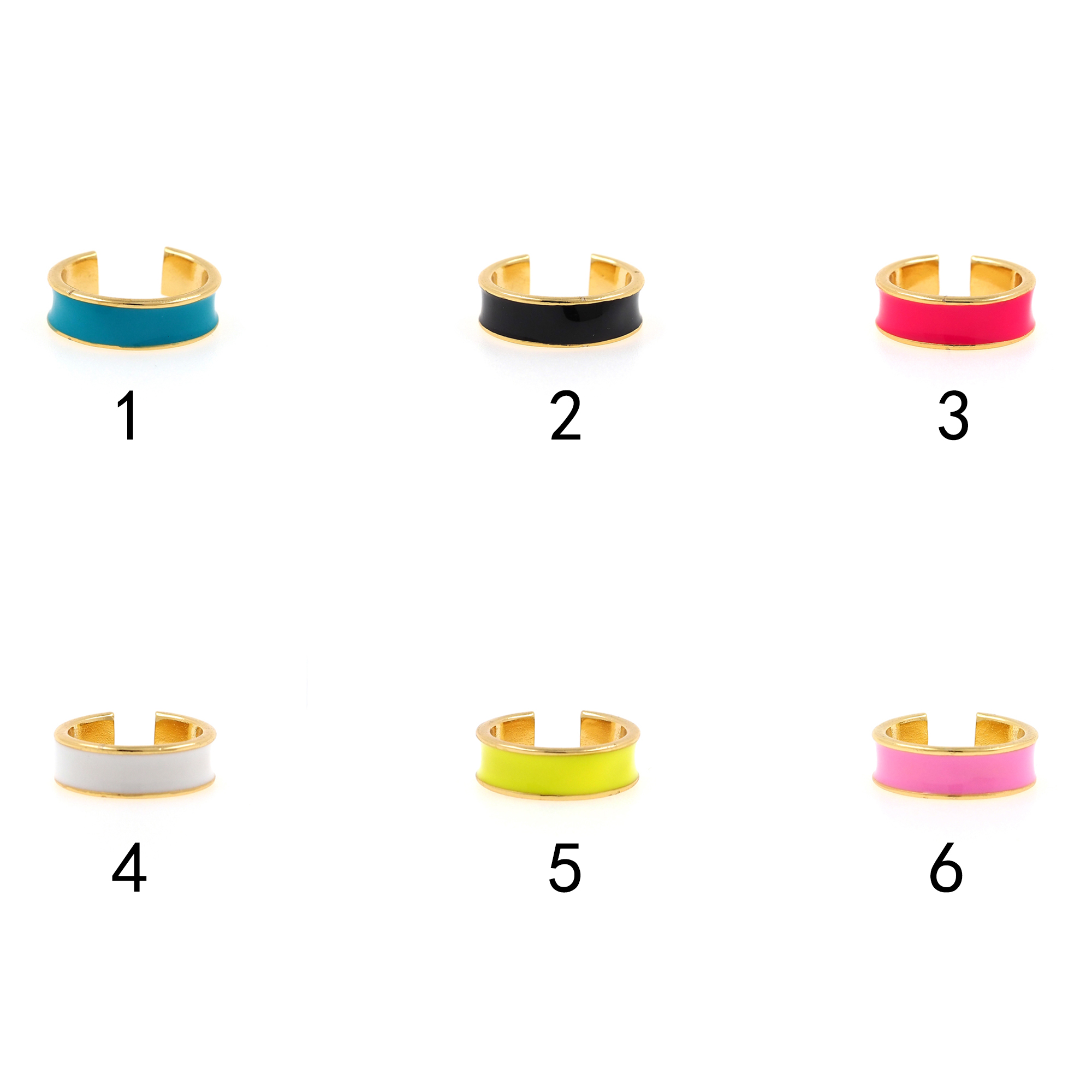 18K Gold Filled Enamel Rings,Dainty Ring,Adjustable Ring,Minimalist Ring,Open Ring