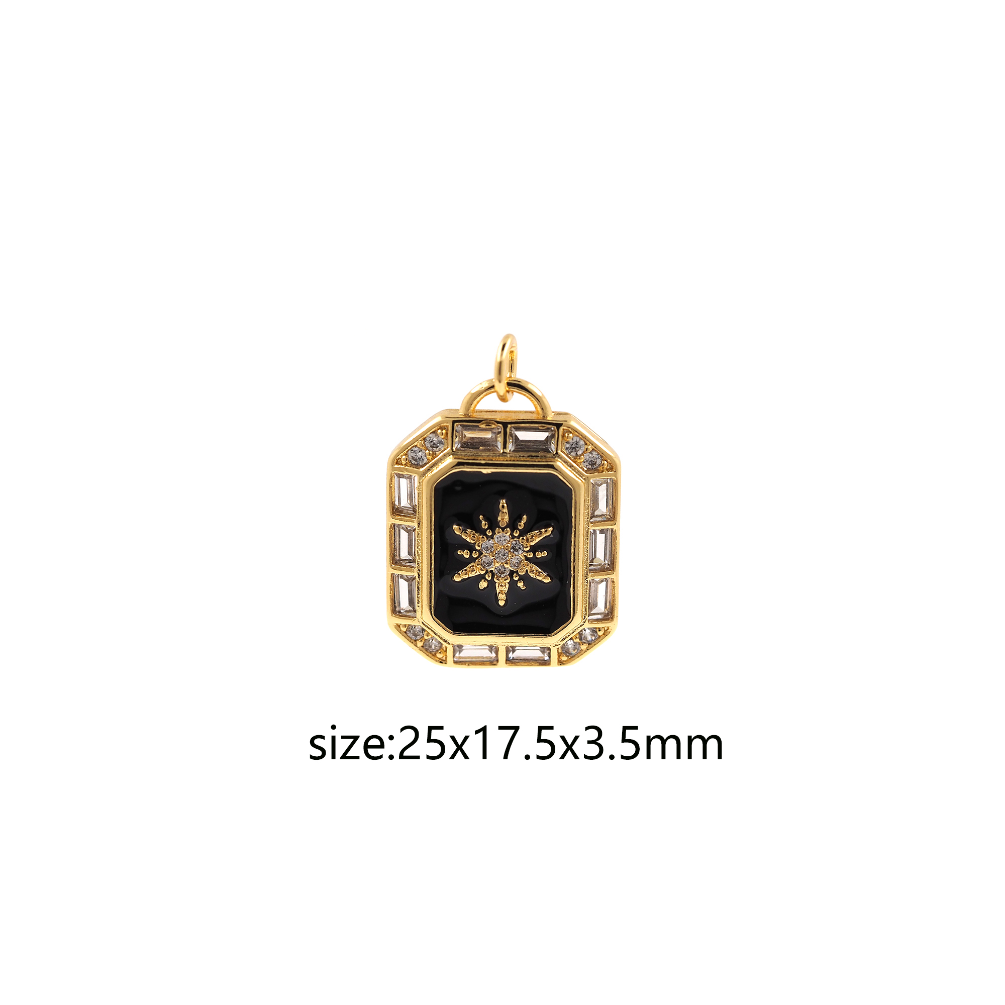 18K Gold Filled North Star Pendant,CZ Micro Pave Celestial Charm Earrings Necklace for DIY Jewelry Making Supply