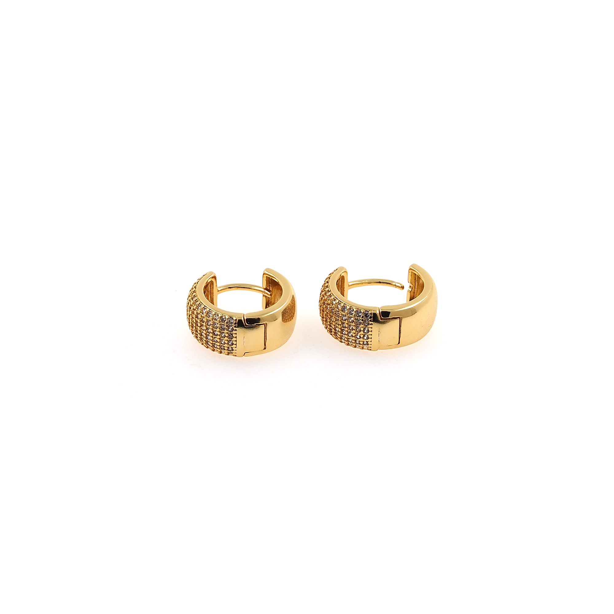 18K Gold Filled Thick Hoops Earrings,CZ Hoops,Round Earrings,Gold Huggies Hoop Earrings,Minimalist Earrings