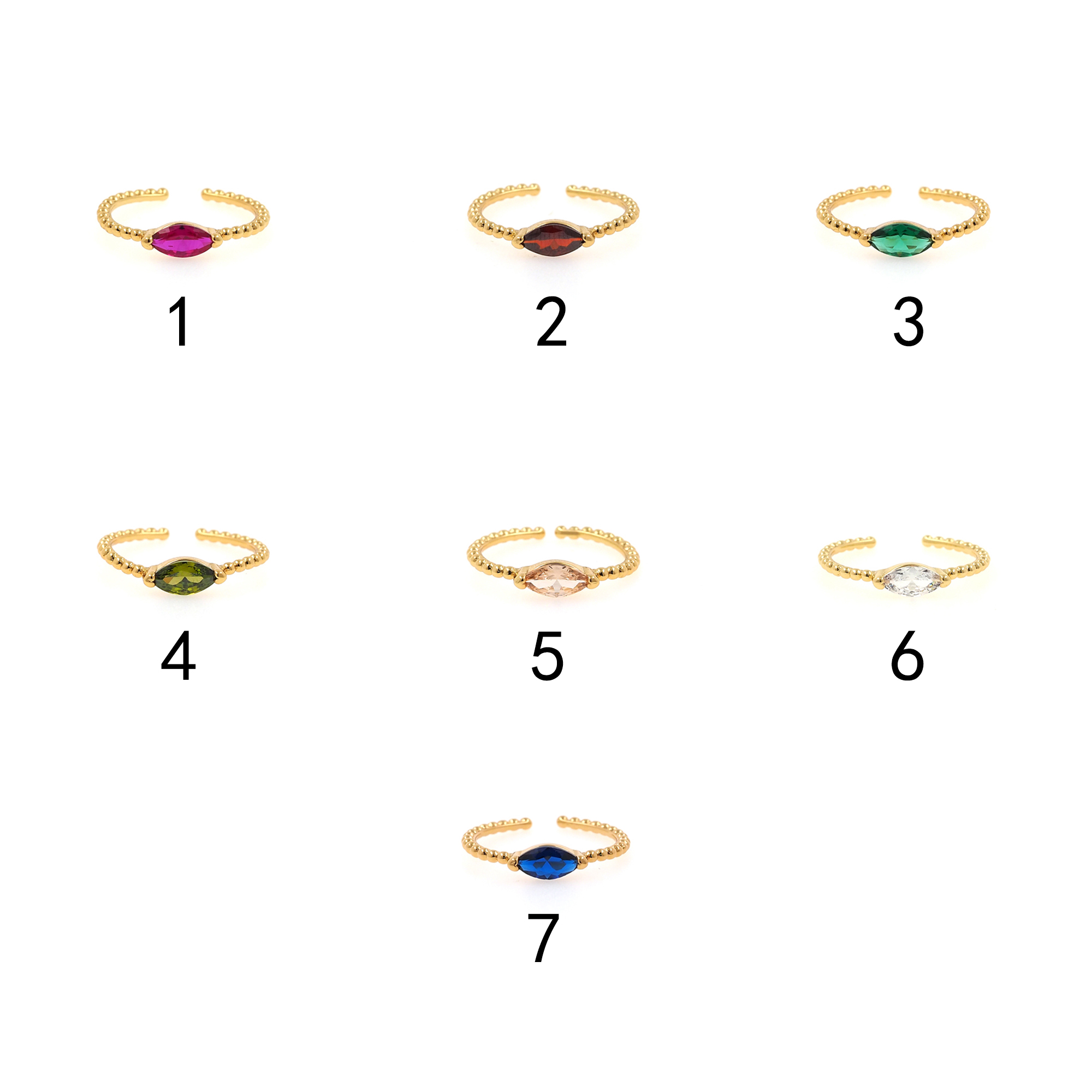 18K Gold Filled Thin Rings,Evil Eye CZ Ring,Minimalist Ring,Dainty Zirconia Ring,Adjustable Ring,Open Ring