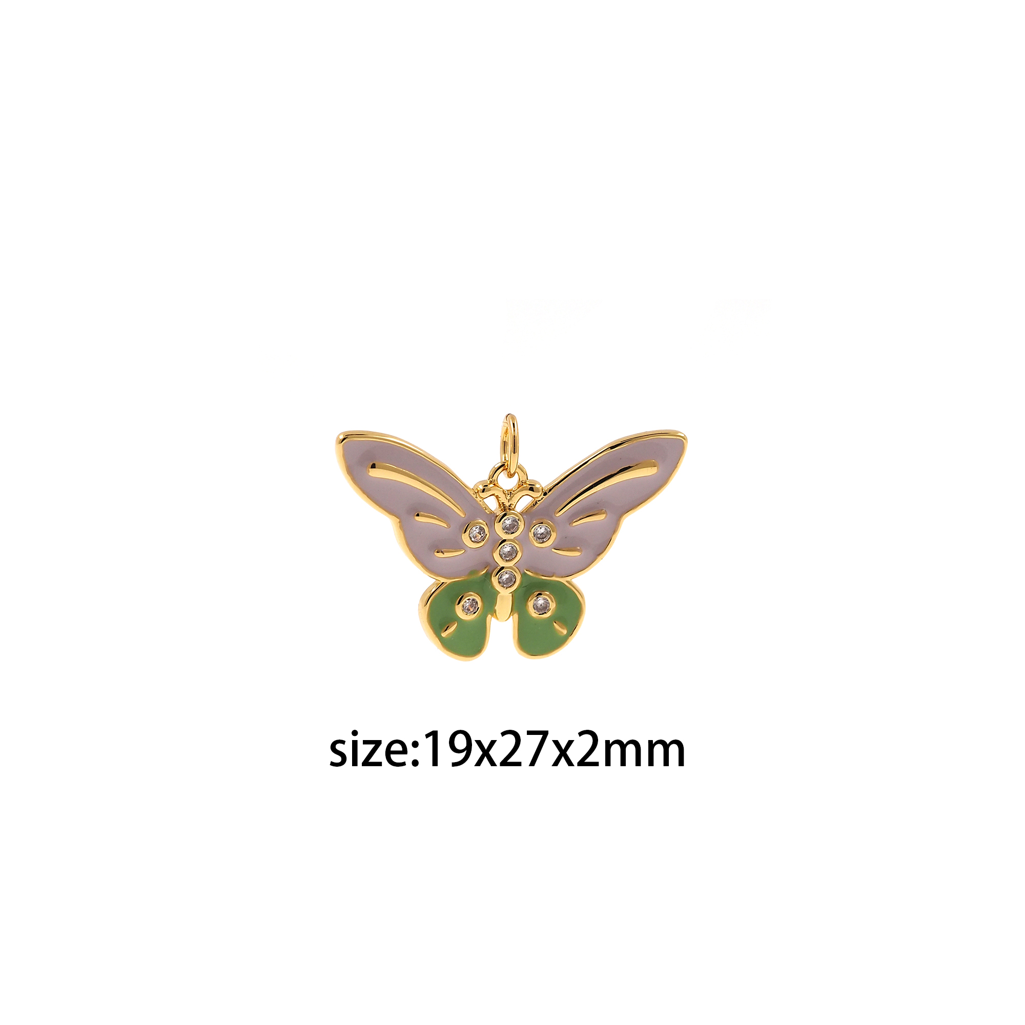 Enamel Butterfly Pendant,18K Gold Filled Butterfly Charm Earrings Necklace for DIY Jewelry Making Supply