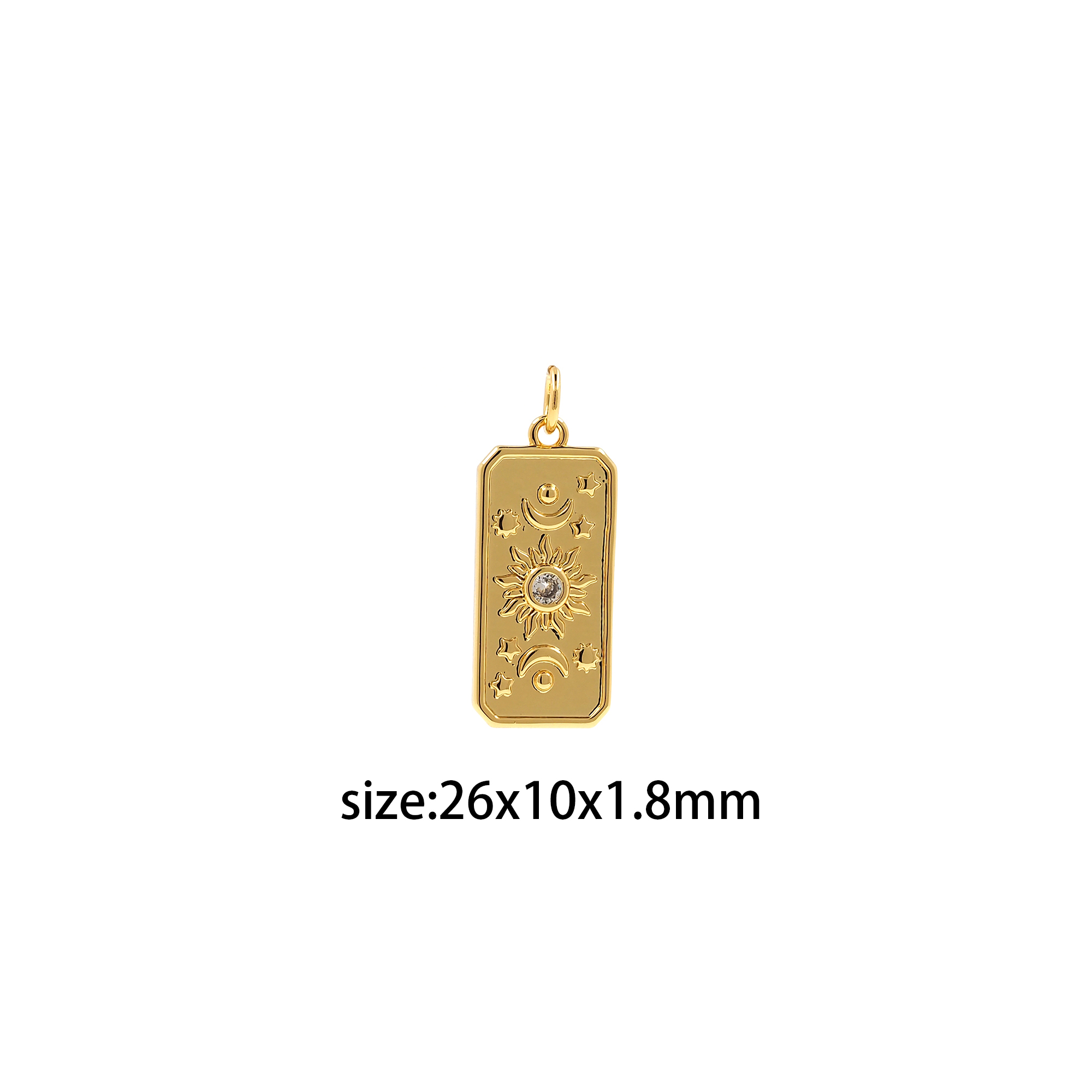 18K Gold Filled Sun Pendant,Celestial Charm Earrings Necklace for DIY Jewelry Making Supply