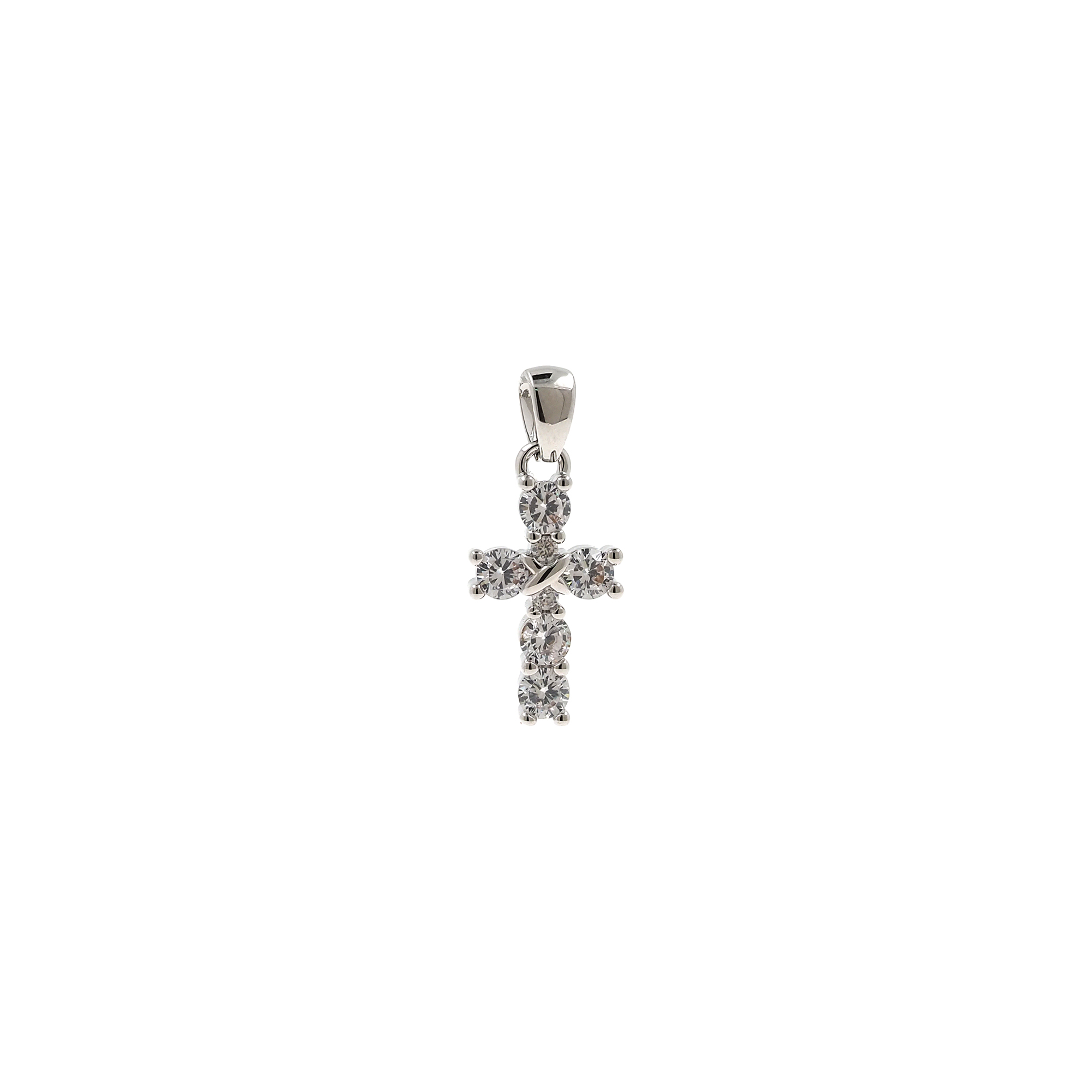 18K Gold Filled Tiny Cross Pendant,CZ Micro Pave Religious Charm Earrings Necklace for DIY Jewelry Making Supply