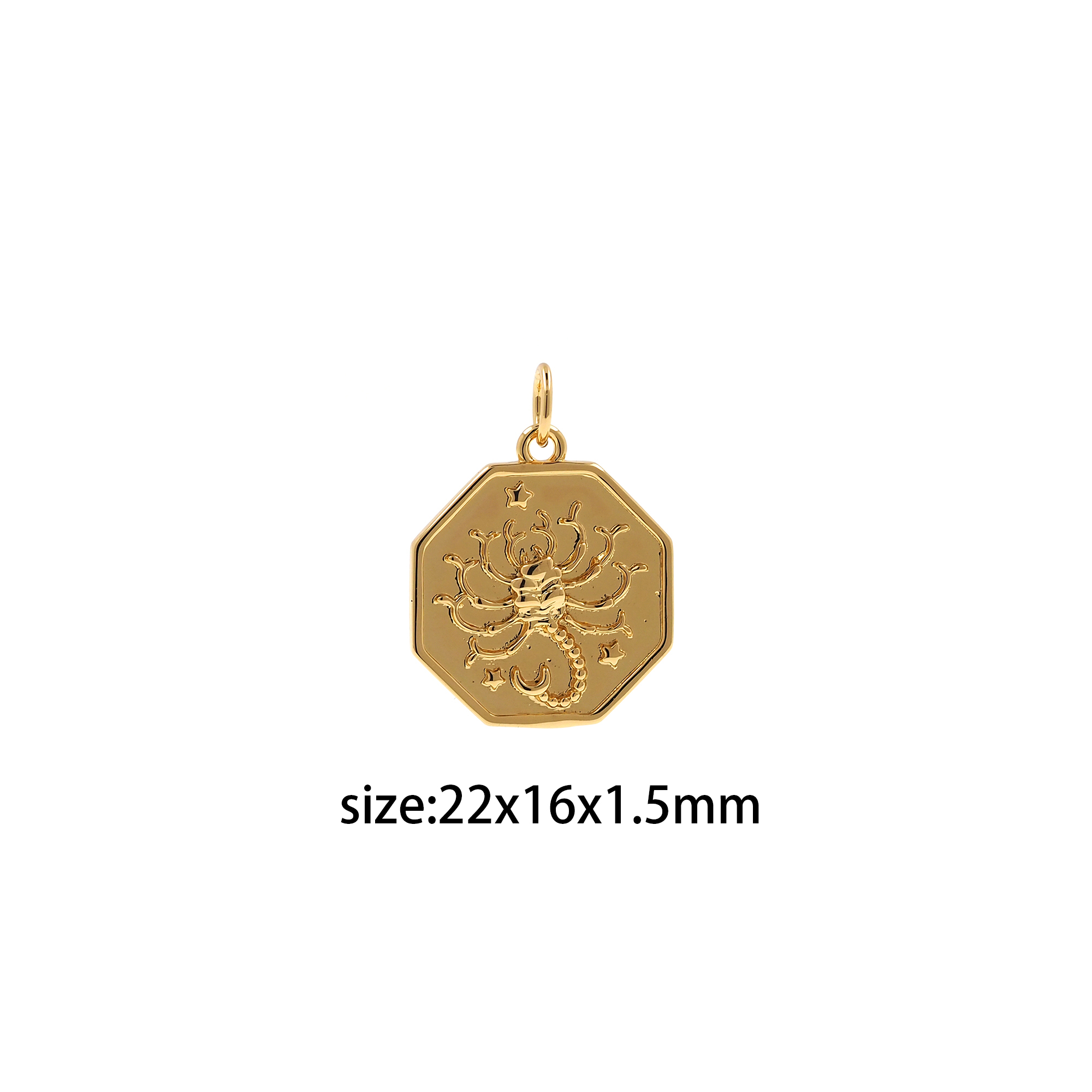 18K Gold Filled Scorpion Pendant,Zodiac Charm Earrings Necklace for DIY Jewelry Making Supply