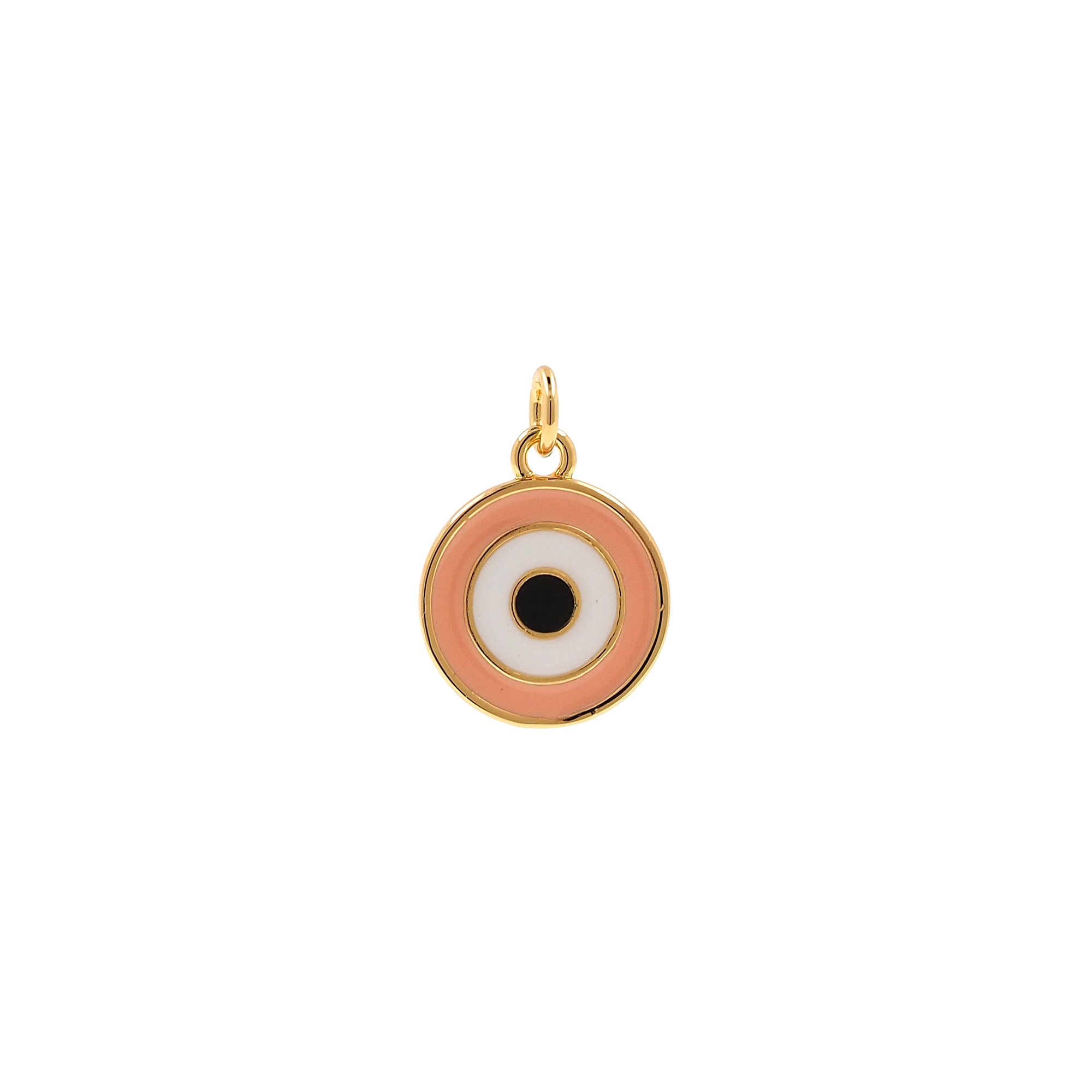18K Gold Filled Evil Eye Pendant,Enamel Coin Eye Charm Earrings Necklace for DIY Jewelry Making Supply