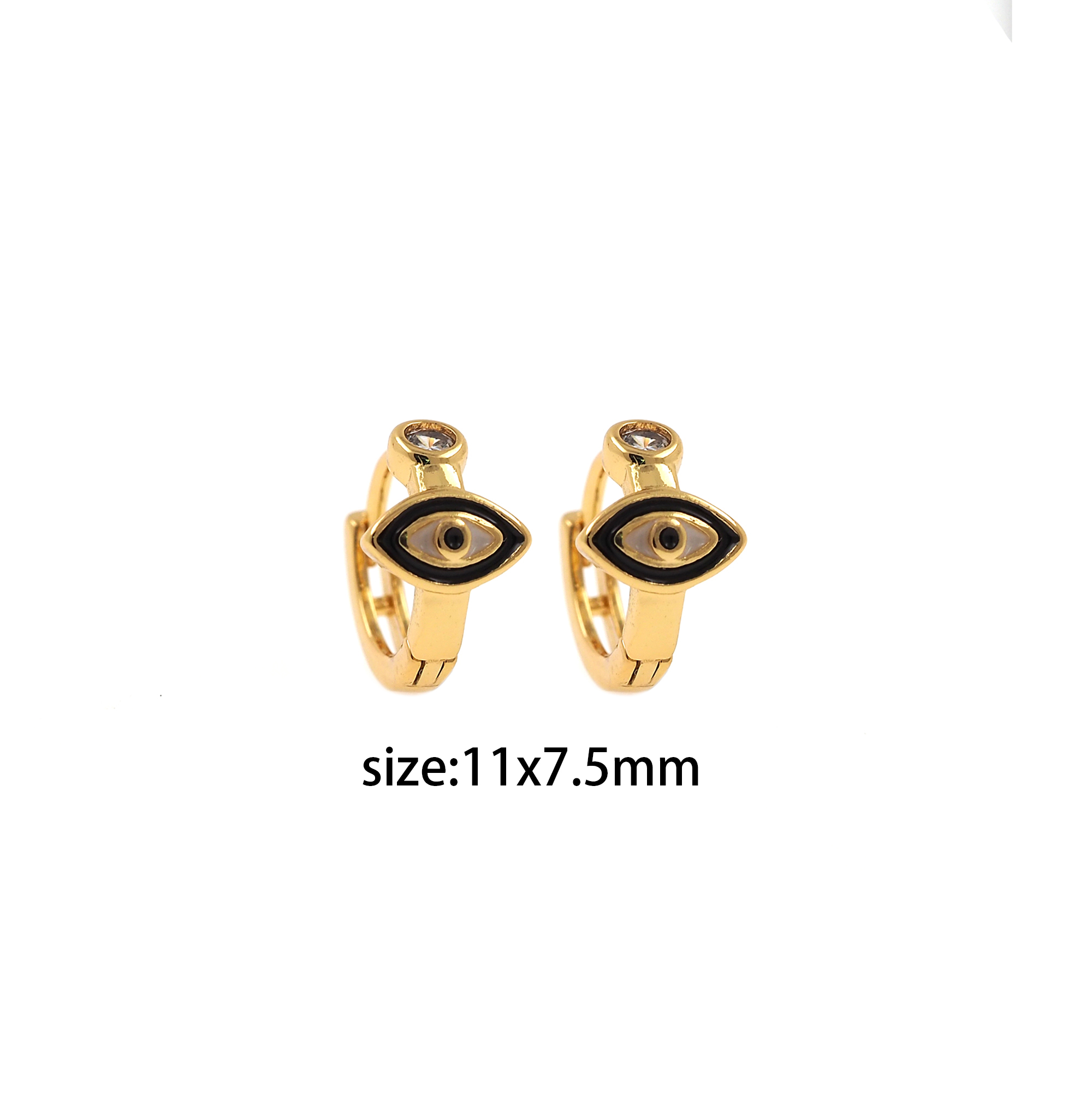 18K Gold Filled Evil Eye Hoops,Colorful Enamel Earrings,Evil Eye Enamel Earrings,Gold Hoop Earrings,Huggie Earrings