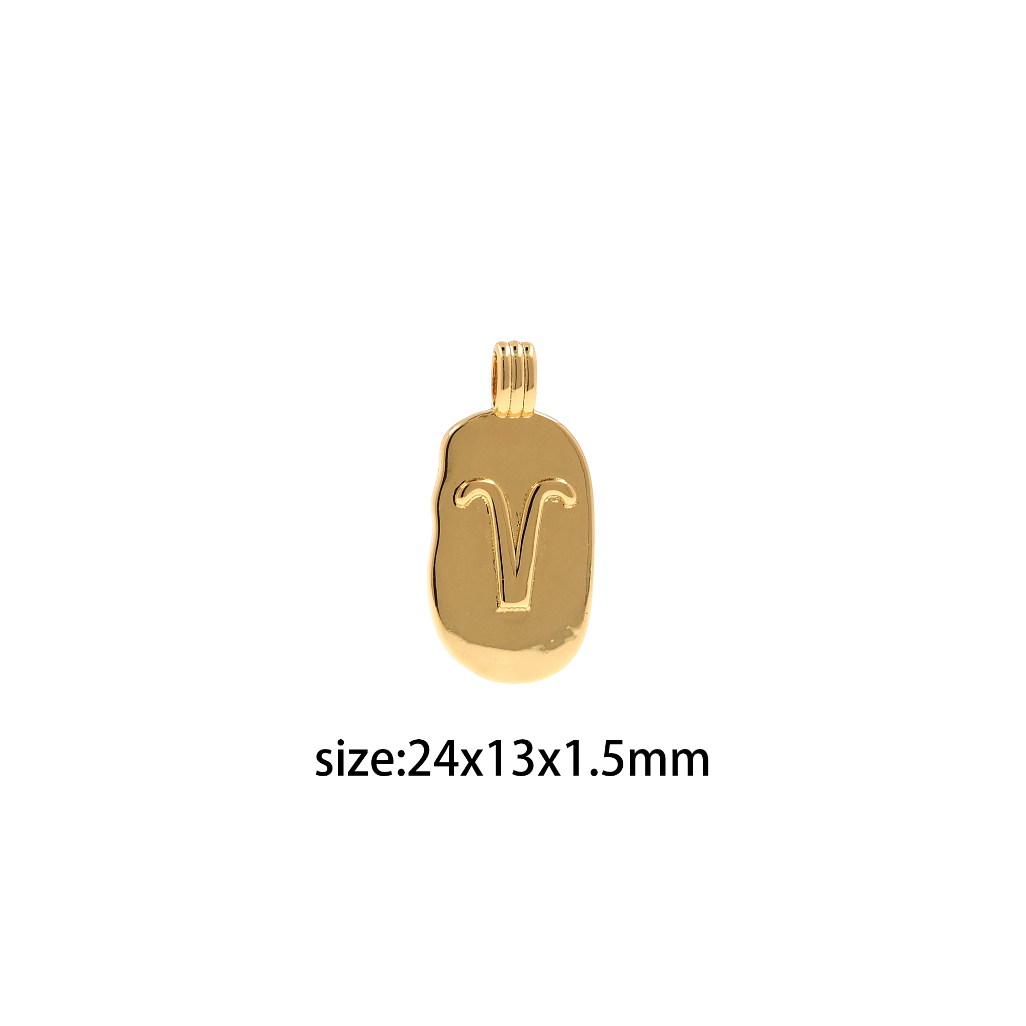 18K Gold Filled Zodiac Pendant,Constellation Charm Earrings Necklace for DIY Jewelry Making Supply