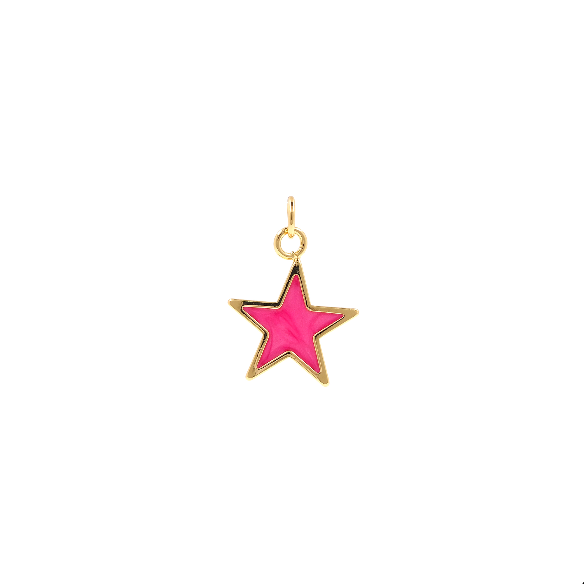 18K Gold Filled Star Pendant,Celestial Charm,Colorful Enamel Tiny Star Earrings Necklace for DIY Jewelry Making Supply
