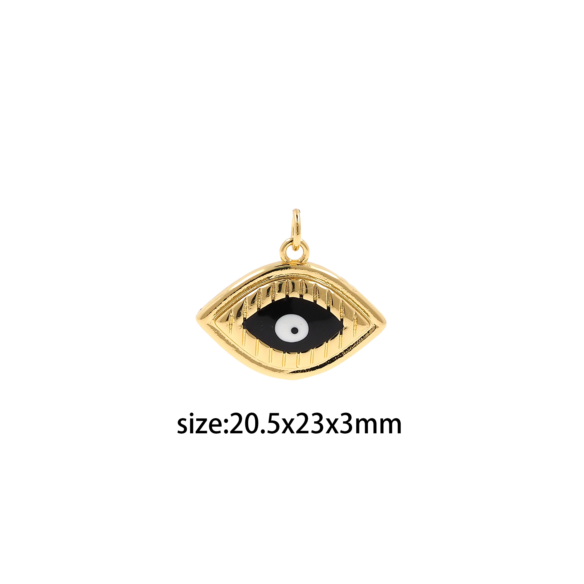 18K Gold Filled Evil Eye Pendant,Enamel Evil Eye Charm Earrings Necklace for DIY Jewelry Making Supply