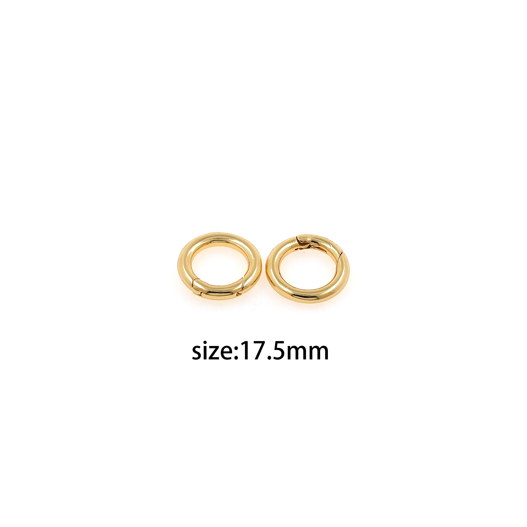18K Gold Filled Round Spring Clasp,Push Gate Buckle Bracelet Necklace for DIY Jewelry Finding Necklace Bracelet
