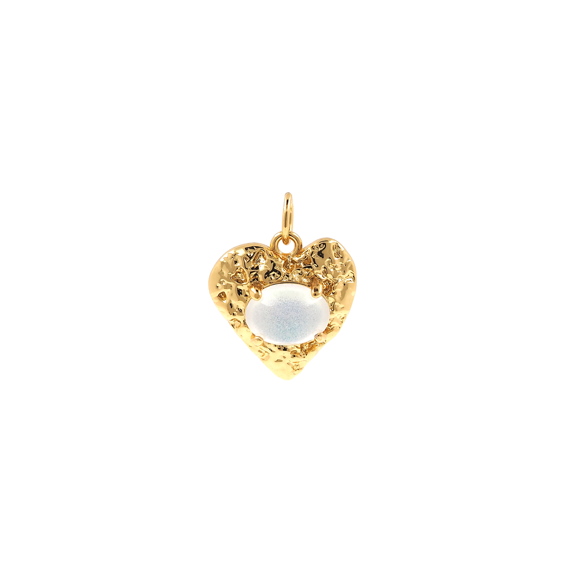 18K Gold Filled Heart Pendant,Irregular Heart Charm Earrings Necklace for DIY Jewelry Making Supply