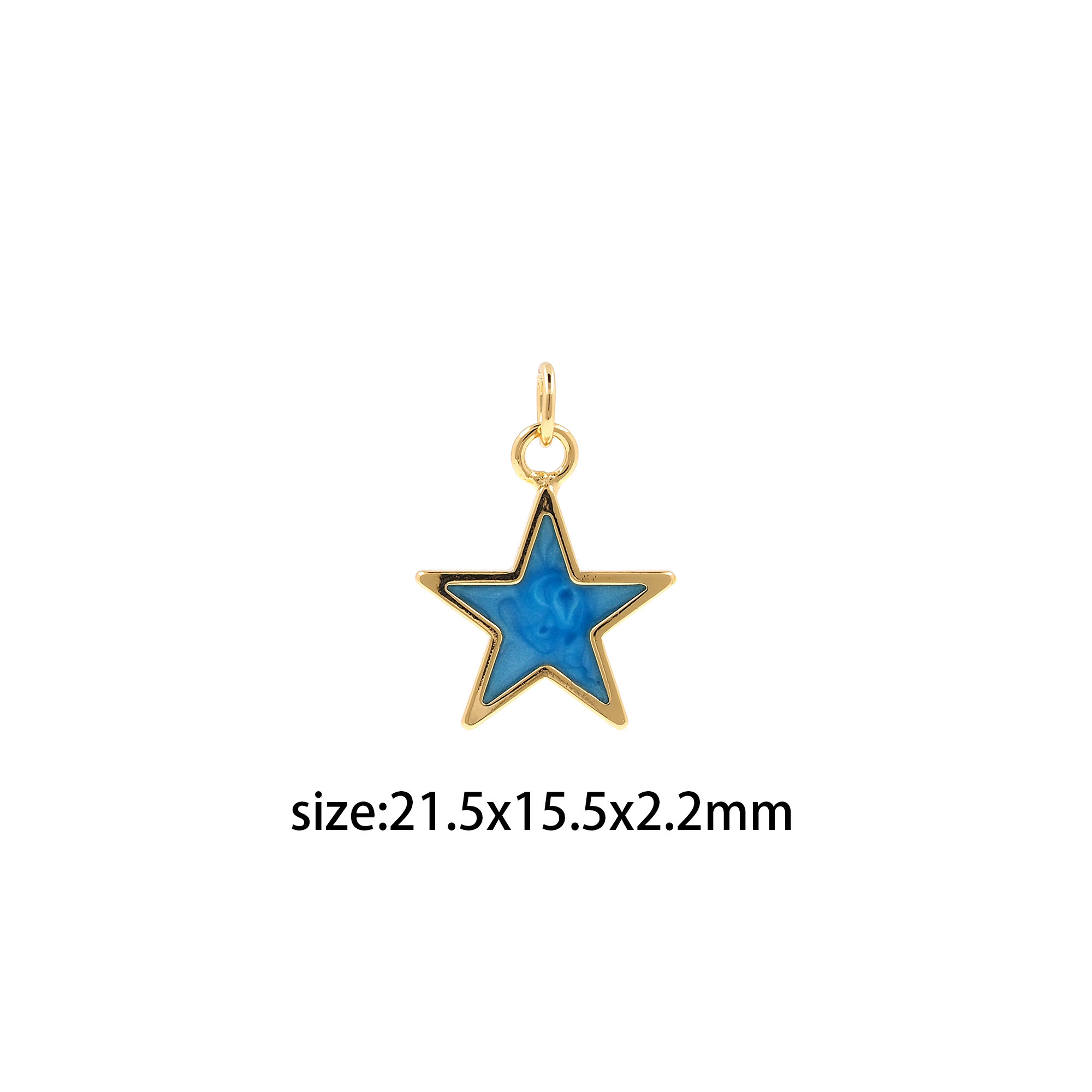 18K Gold Filled Star Pendant,Celestial Charm,Colorful Enamel Tiny Star Earrings Necklace for DIY Jewelry Making Supply