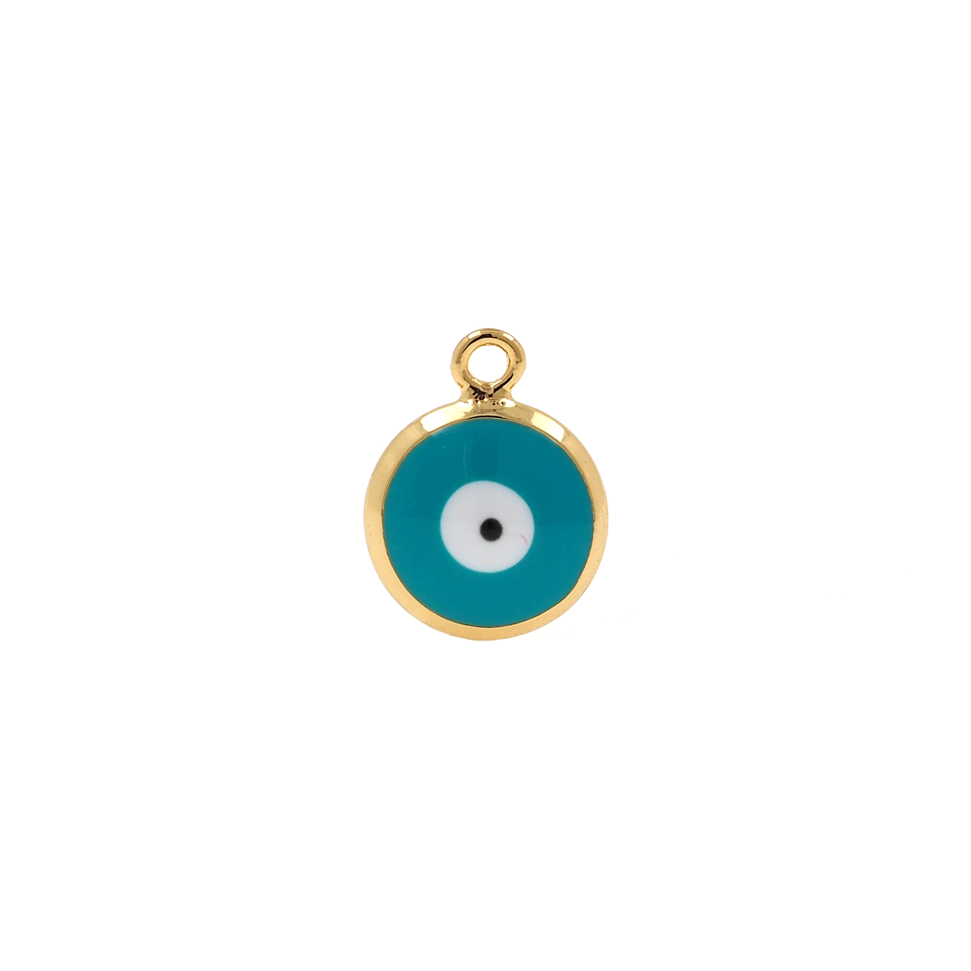 18K Gold Filled Evil Eye Pendant,Amulet Charm,Enamel Evil Eye Earrings Necklace for DIY Jewelry Making Supply