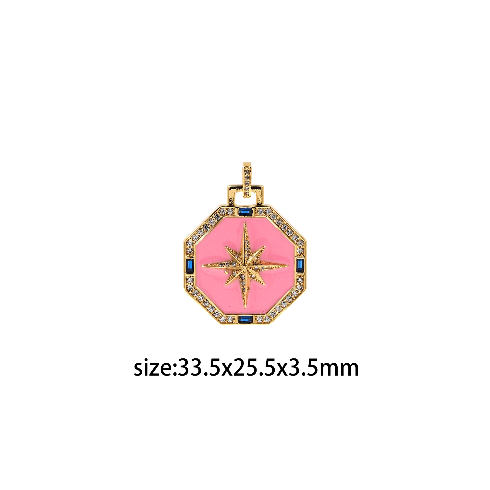 18K Gold Filled North Star Pendant,Celestial Charm,Enamel North Star Earrings Necklace for DIY Jewelry Making Supply