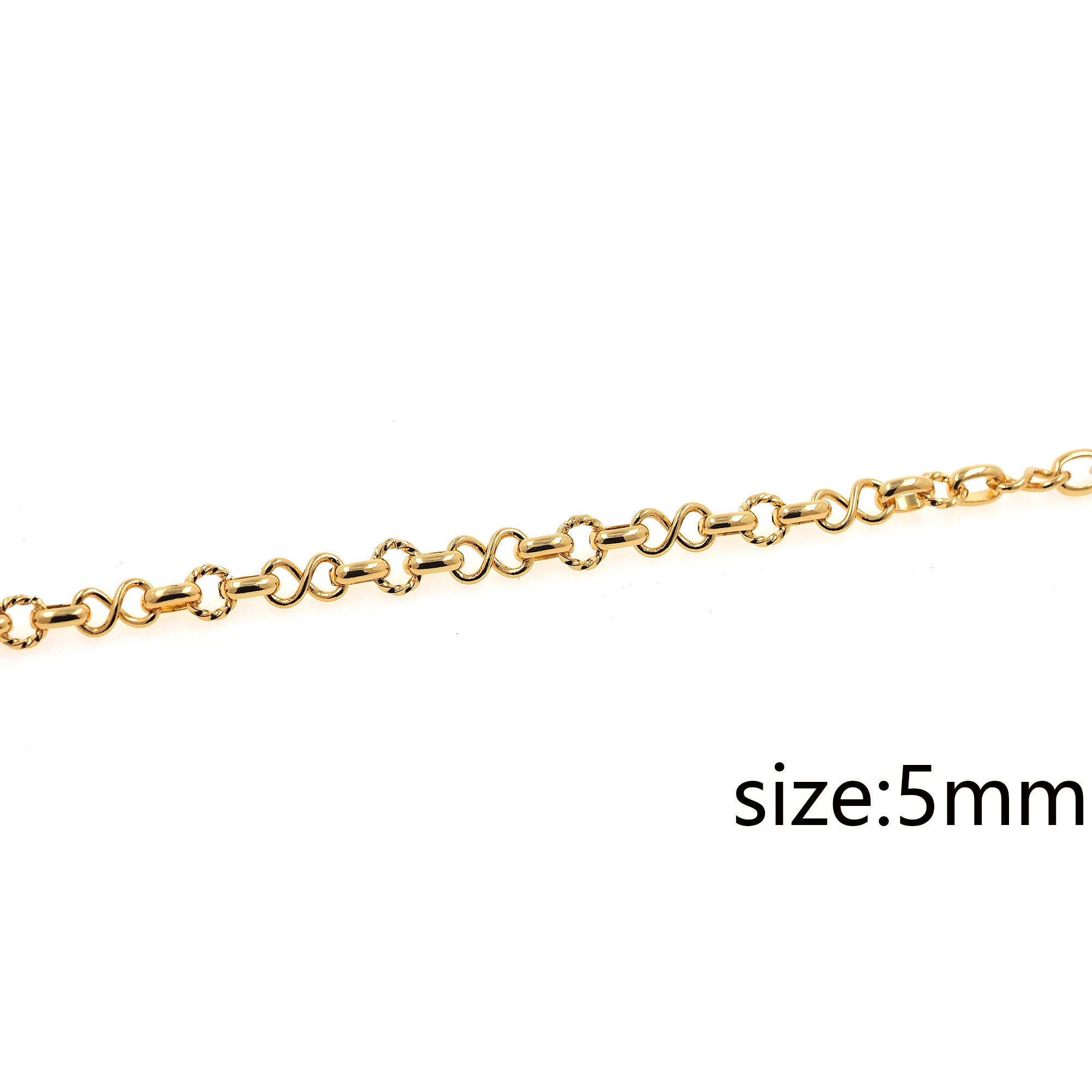 18K Gold Filled Cable Chain Necklace,Infinity Link Chain,Gold Paper Clip Chain Necklace for Women DIY Jewelry Making Supply