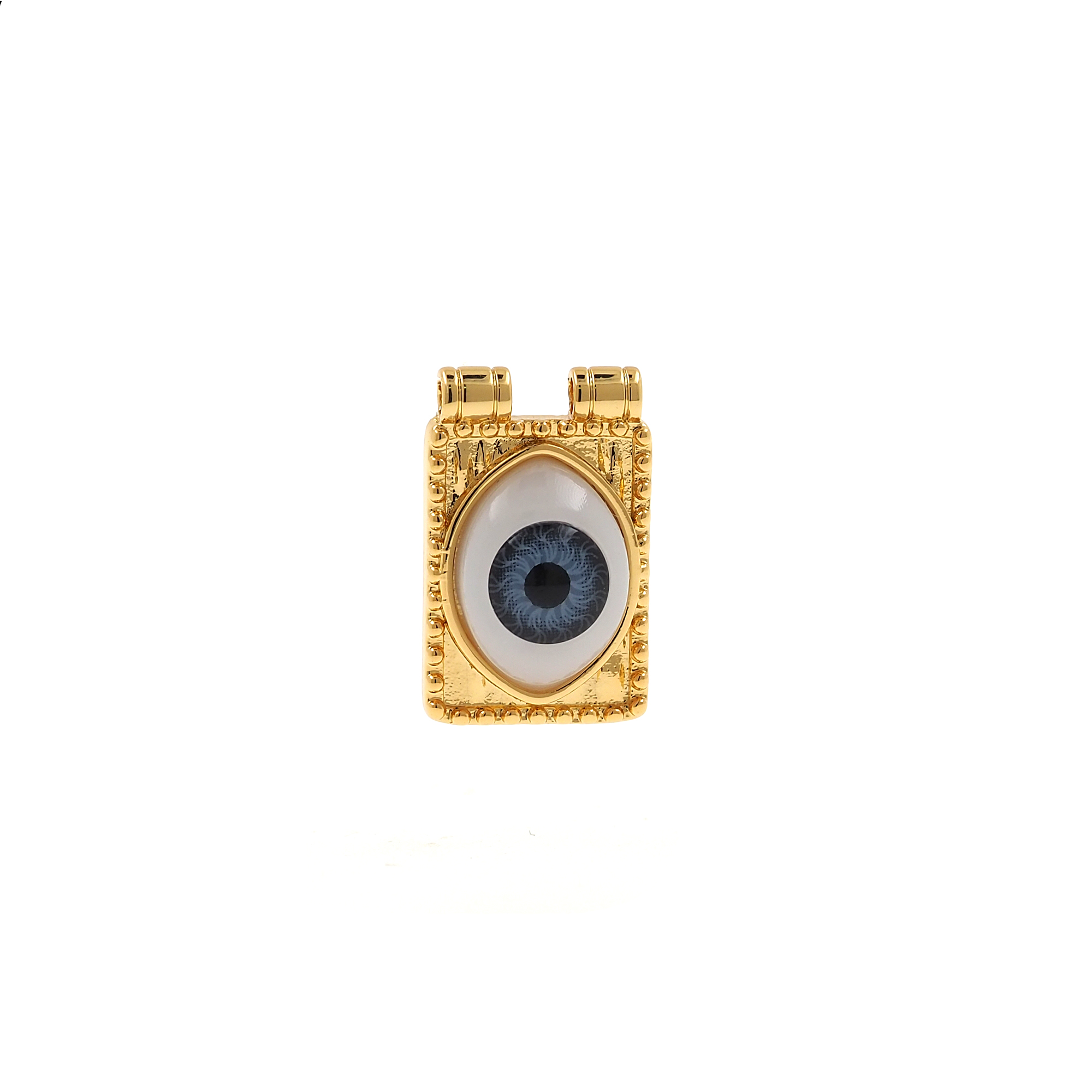 Rectangle Evil Eye Pendant18K Gold Filled Evil Eye Charm Earrings Necklace for DIY Jewelry Making Supply
