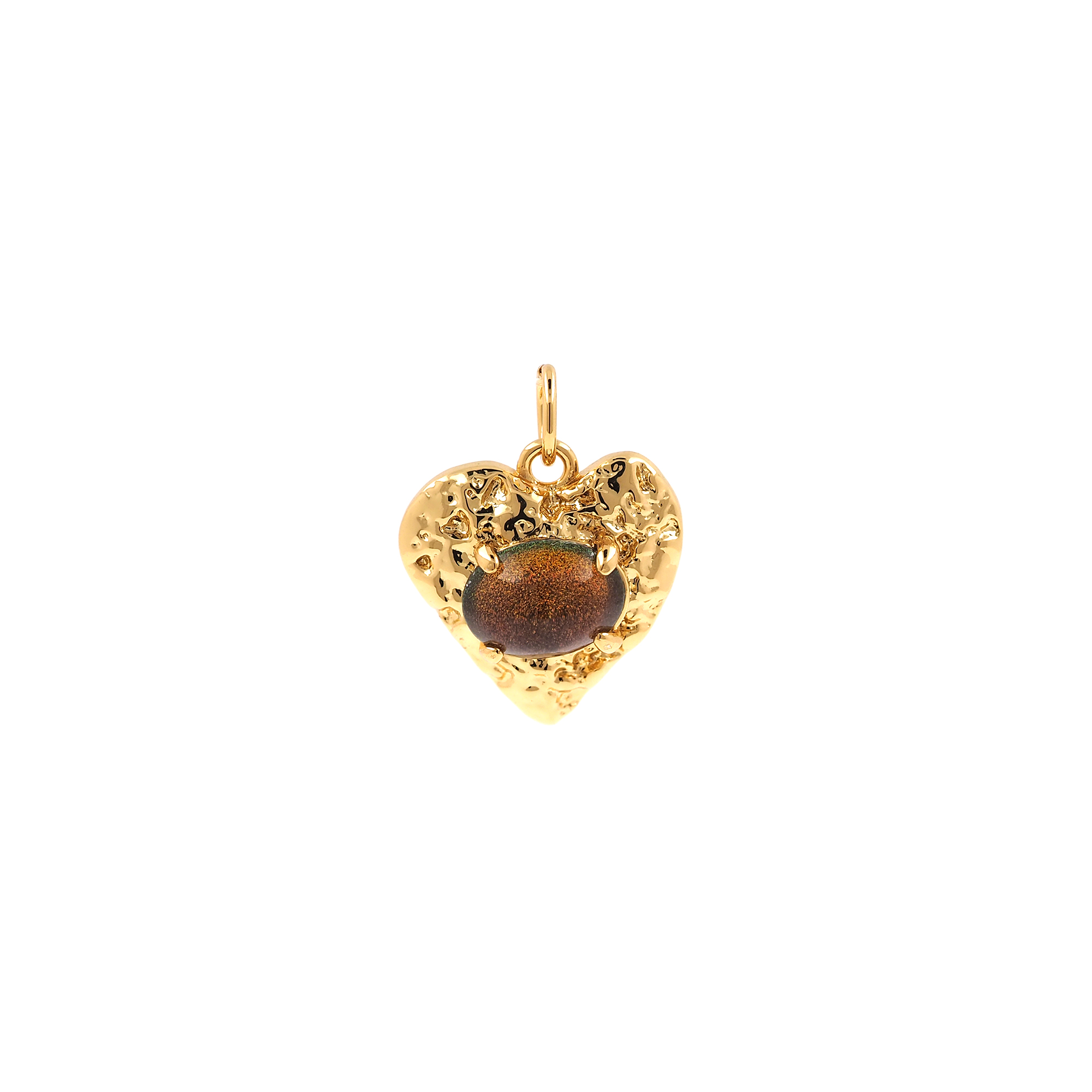 18K Gold Filled Heart Pendant,Irregular Heart Charm Earrings Necklace for DIY Jewelry Making Supply