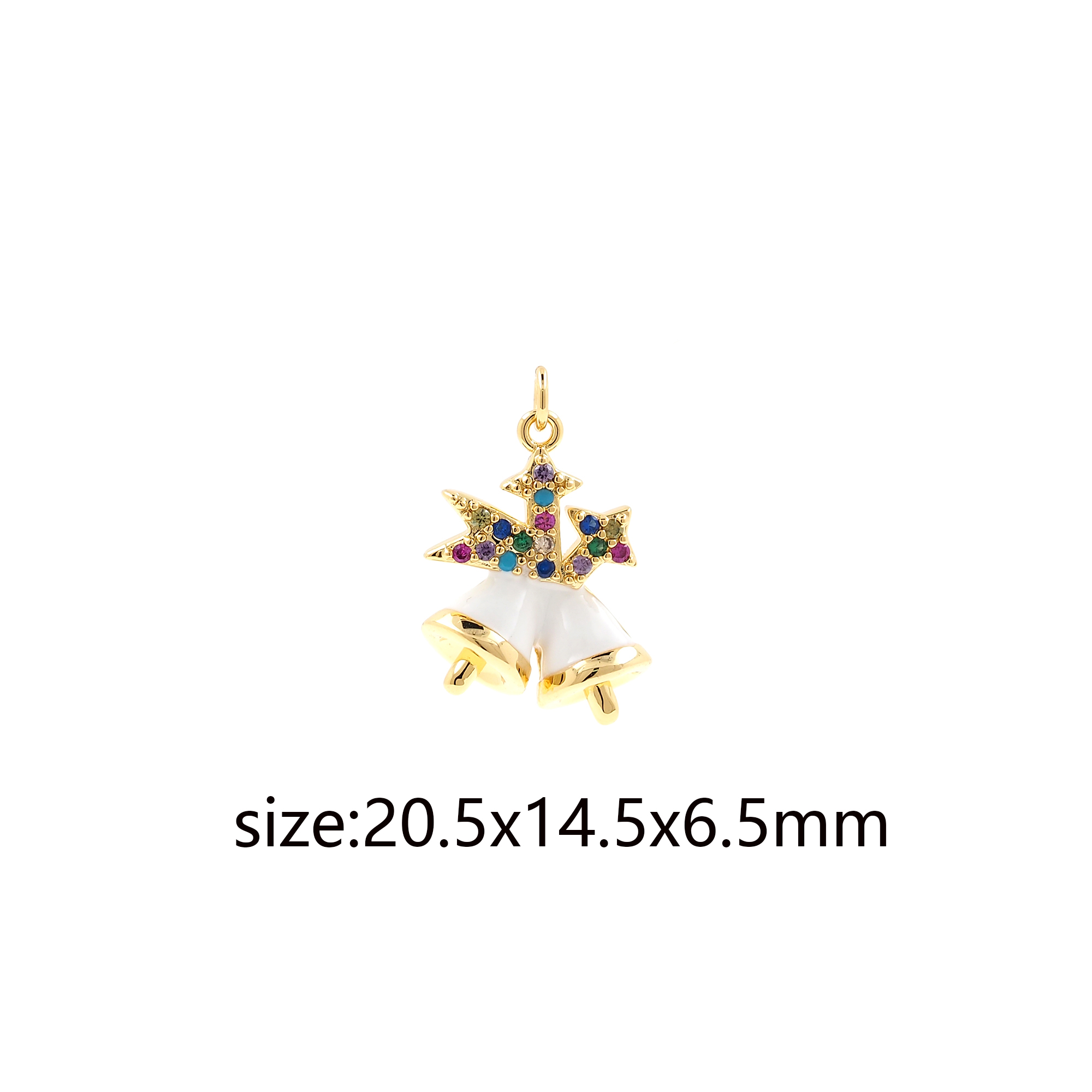 18K Gold Filled Christmas Pendant,Enamel Christmas Charm Earrings Necklace for DIY Jewelry Making Supply