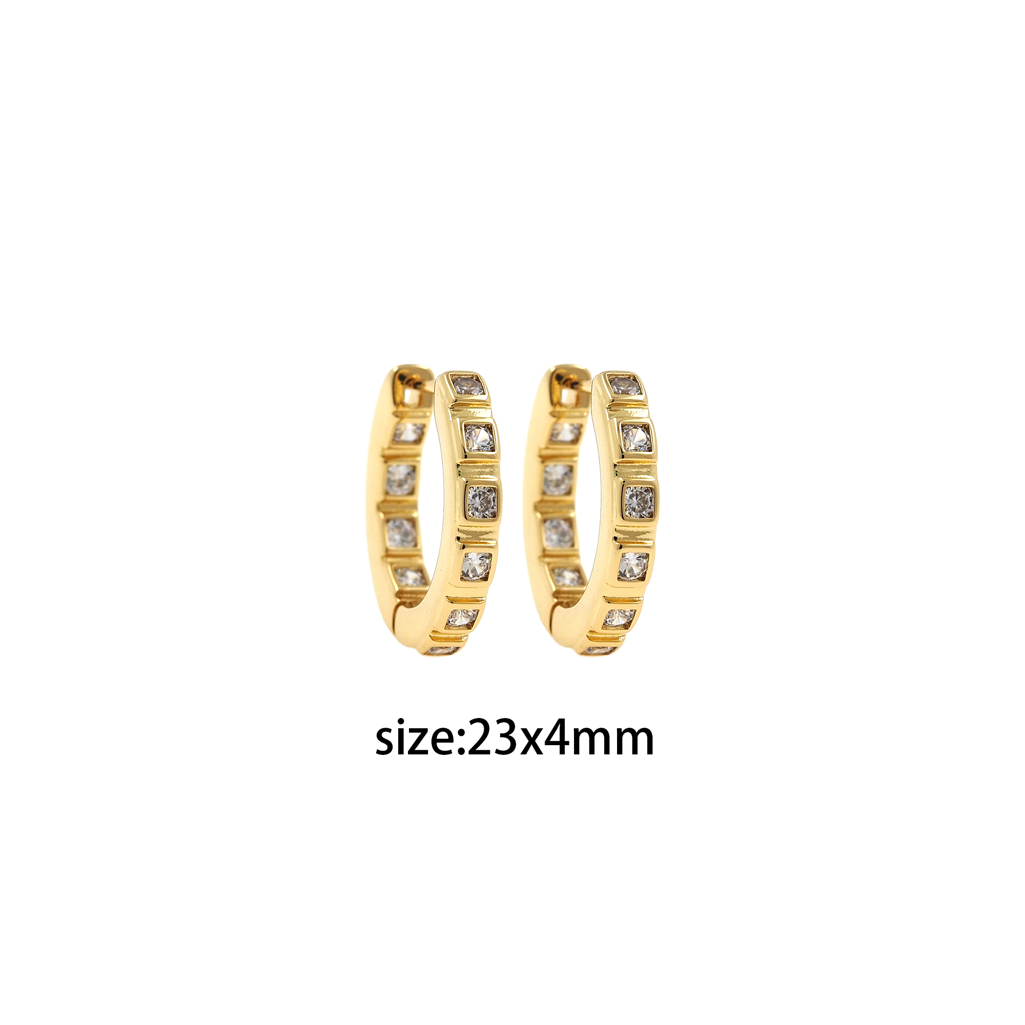 18K Gold Filled Round Hoop Earrings,Dainty Zirconia Earrings,Gold Hoops,Dainty CZ Hoops Huggie