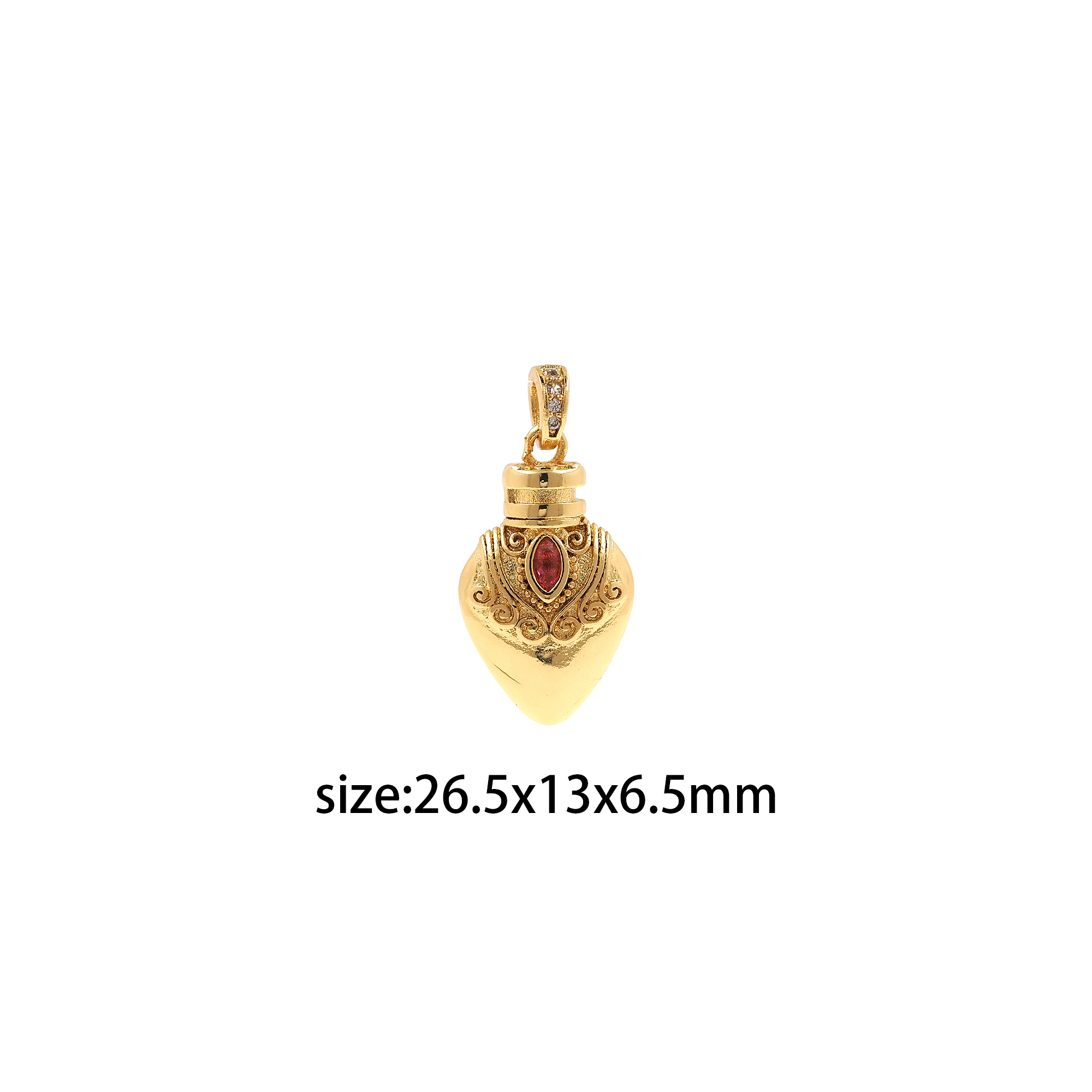 18K Gold Filled Kettle Pendant,Kettle Charm Earrings Necklace for DIY Jewelry Making Supply