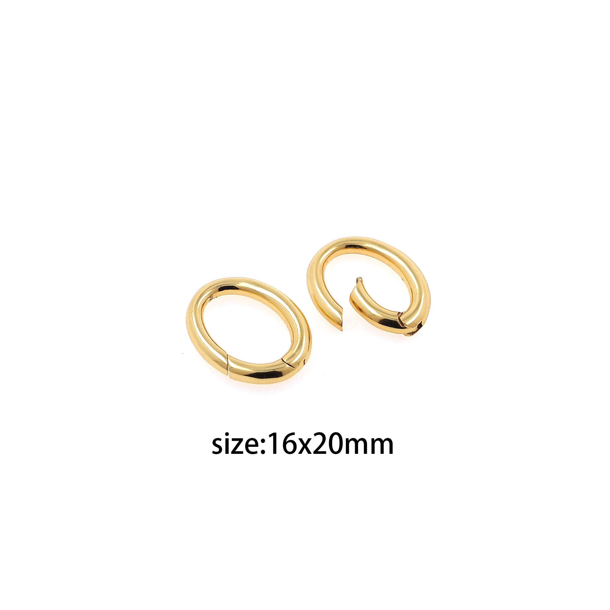 18K Gold Filled Oval Spring Clasp,Push Gate Buckle Bracelet Necklace for DIY Jewelry Finding Necklace Bracelet