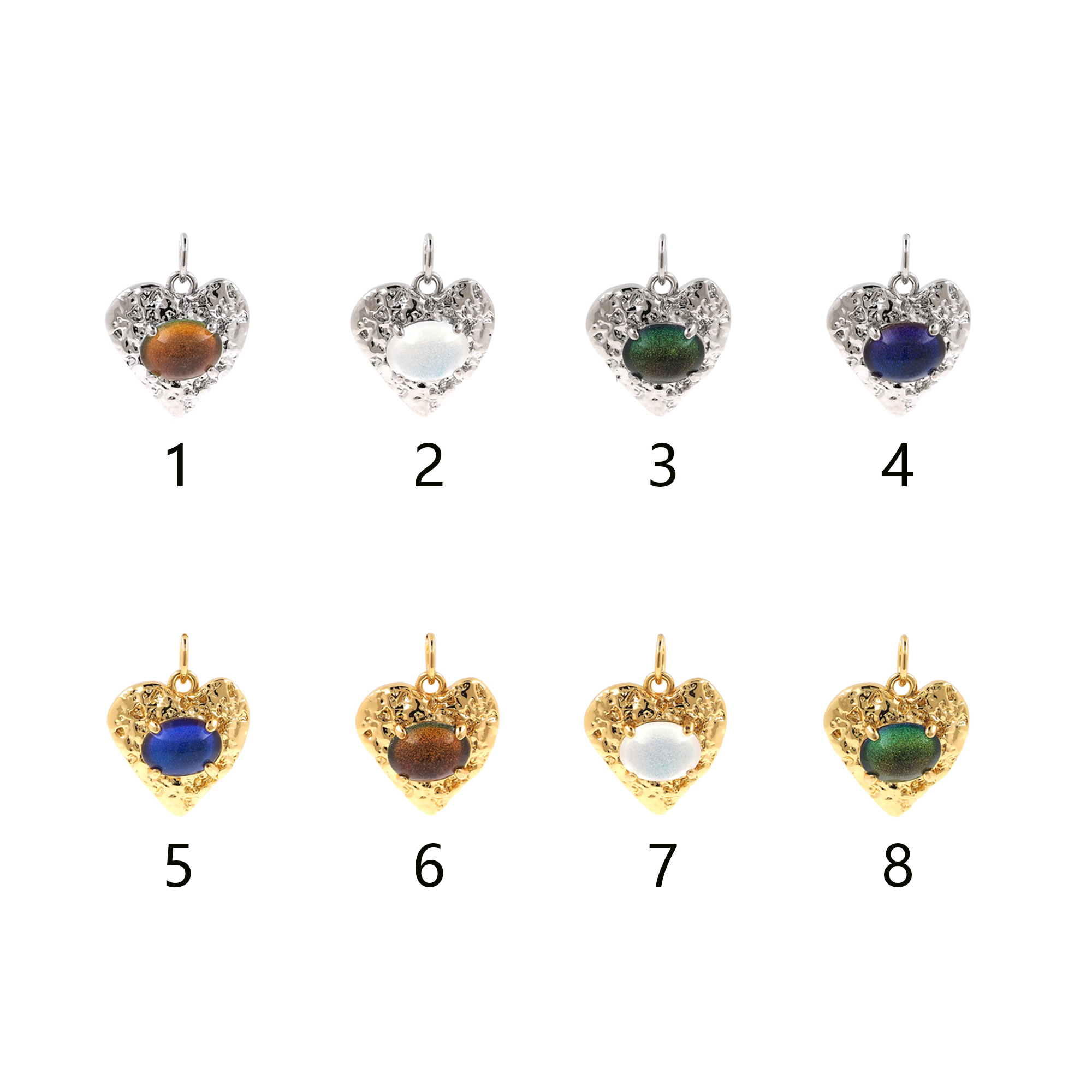 18K Gold Filled Heart Pendant,Irregular Heart Charm Earrings Necklace for DIY Jewelry Making Supply