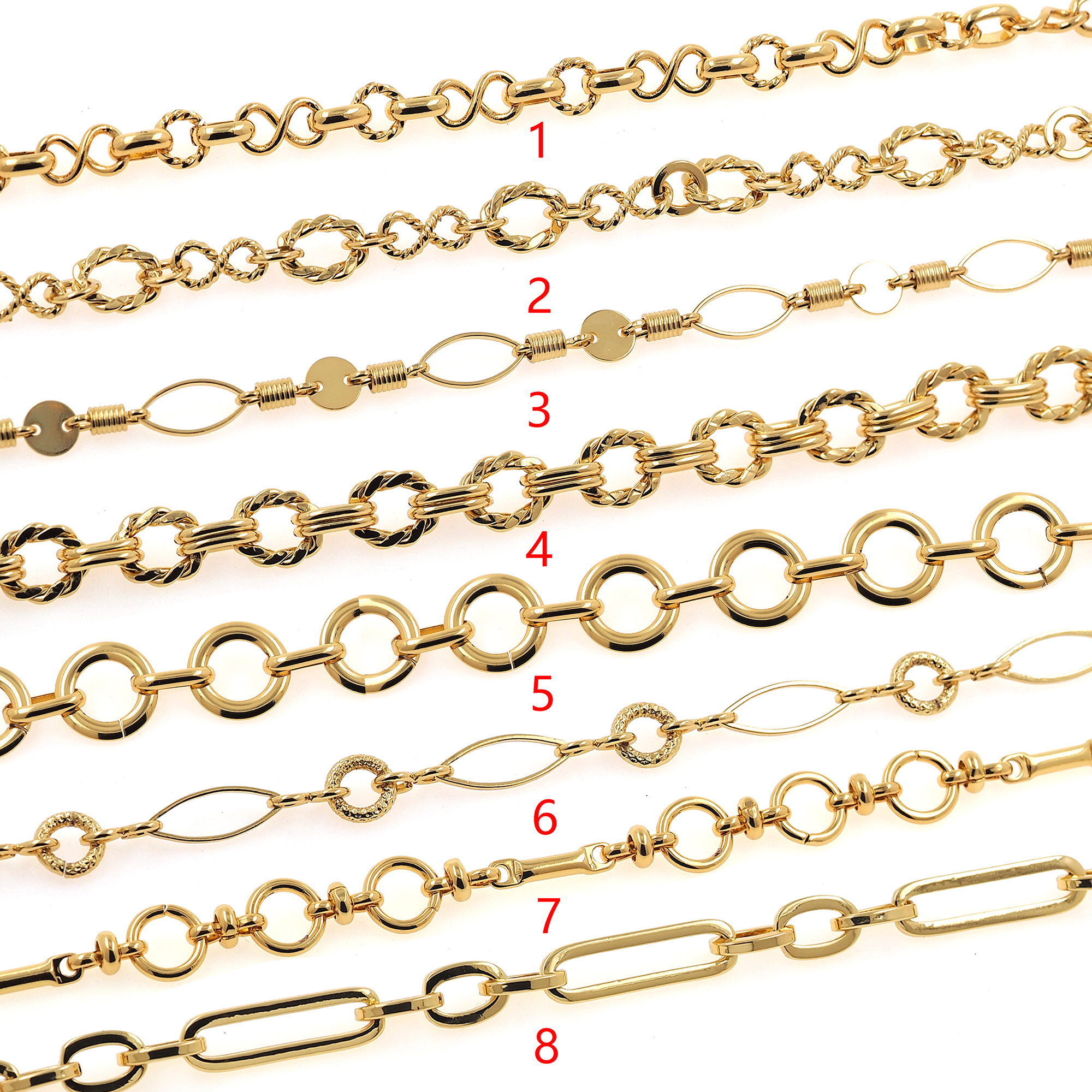 18K Gold Filled Cable Chain Necklace,Infinity Link Chain,Gold Paper Clip Chain Necklace for Women DIY Jewelry Making Supply