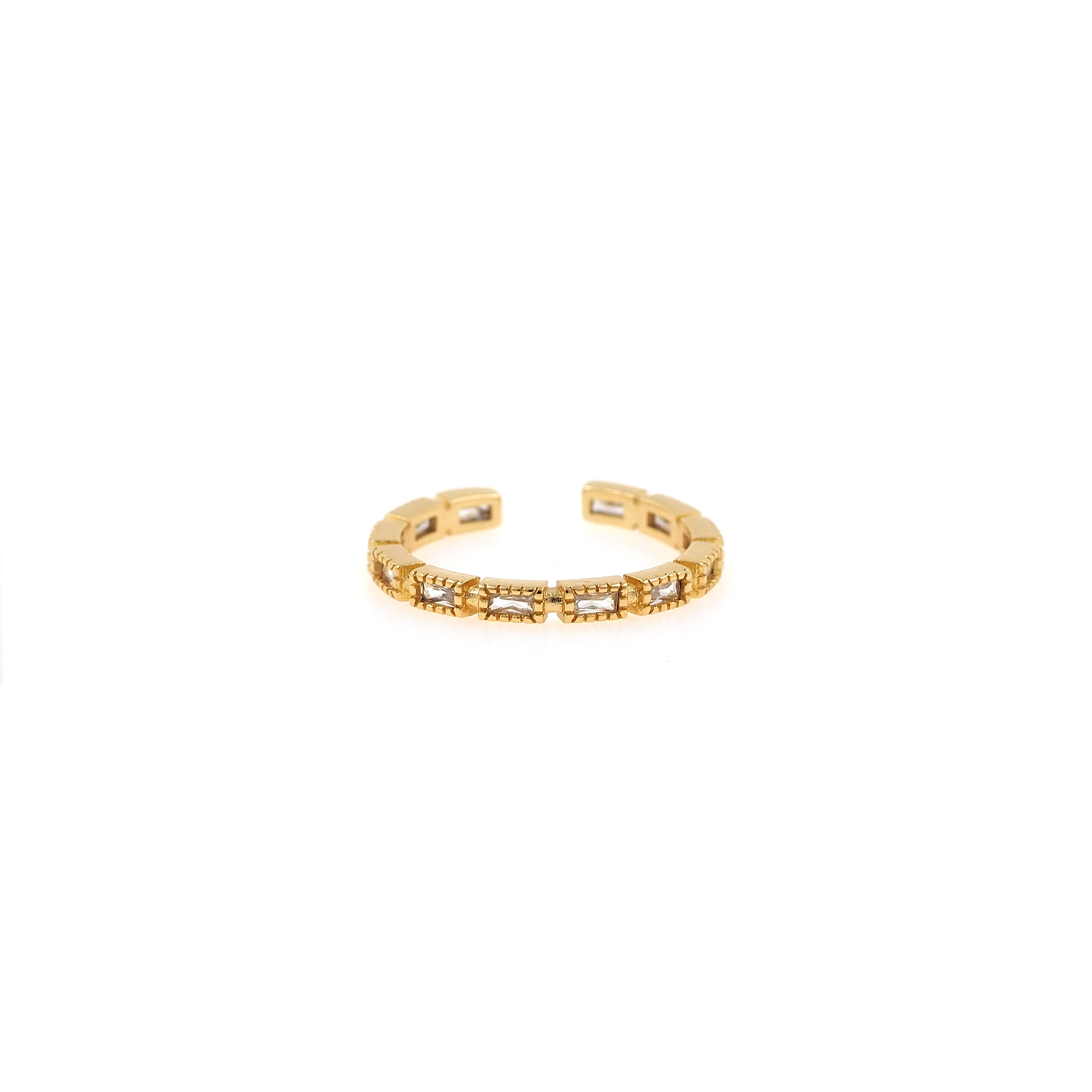 18K Gold Filled Minimalist Rings,Gold CZ Ring,Adjustable Ring,Dainty Zirconia Ring,Open Ring