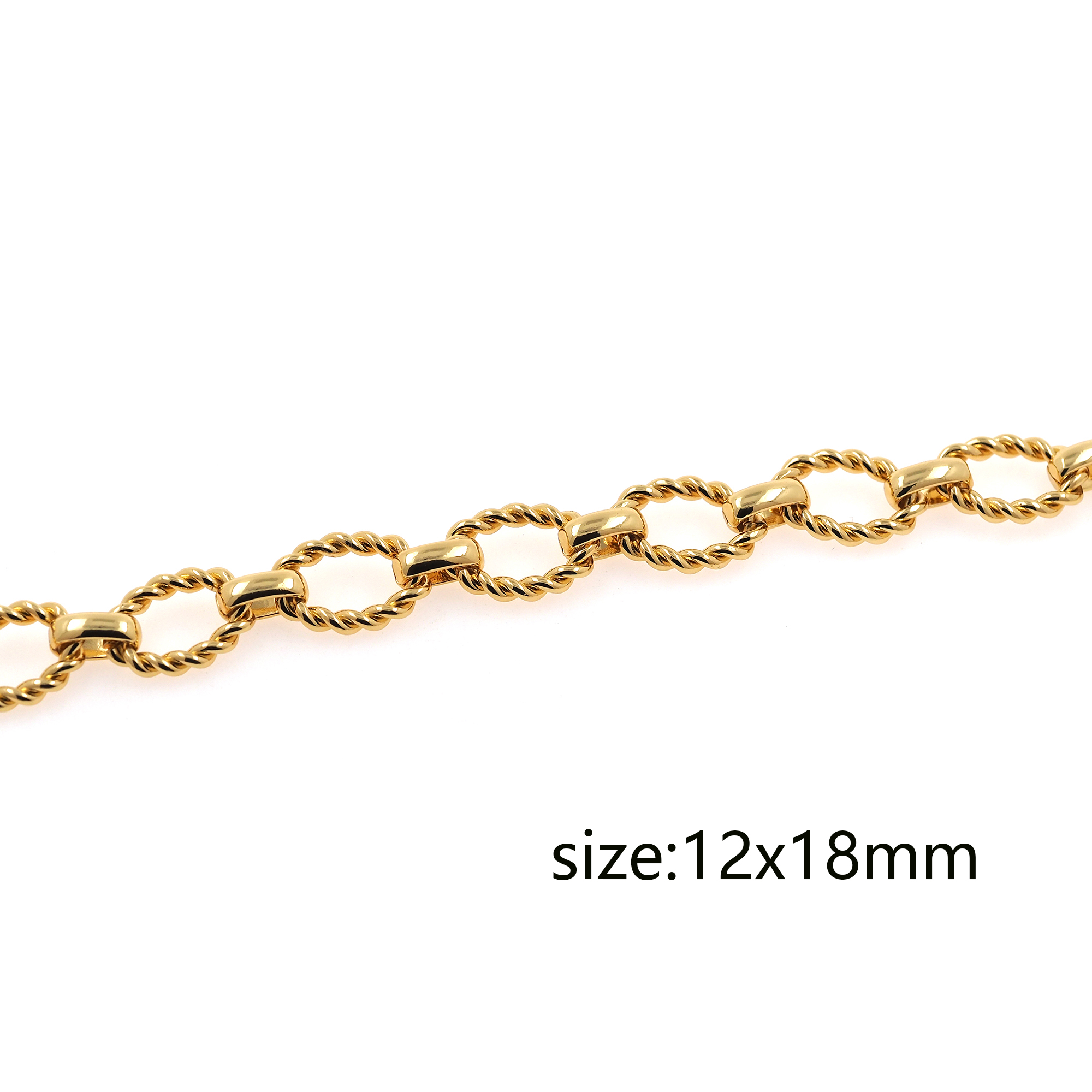 18K Gold Filled Twist Chain Necklace,Dainty Link Chain,Gold Knot Chain Necklace for Women DIY Jewelry Making Supply