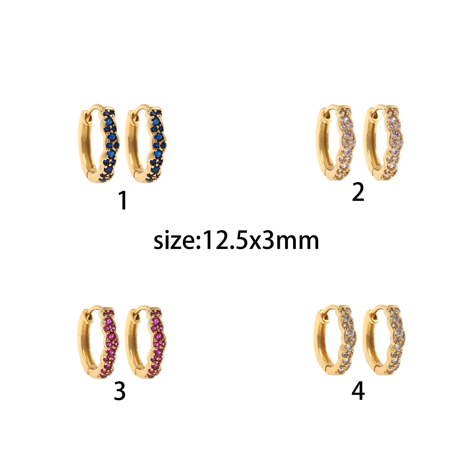 18K Gold Filled Round Hoop Earrings,Dainty Zirconia Earrings,Gold Hoops,Dainty CZ Hoops Huggie