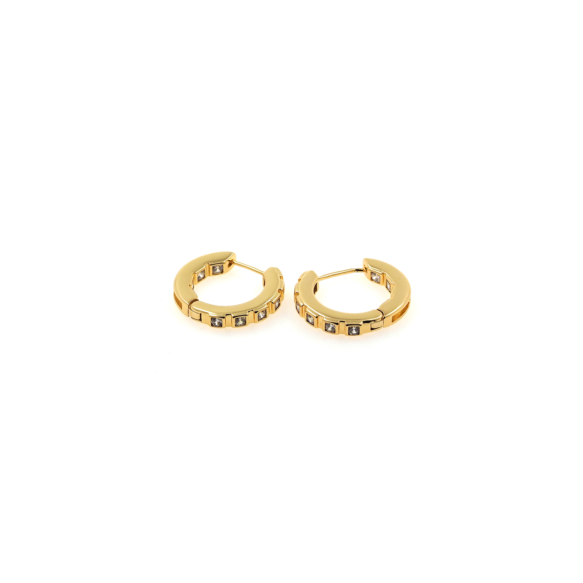 18K Gold Filled Round Hoop Earrings,Dainty Zirconia Earrings,Gold Hoops,Dainty CZ Hoops Huggie