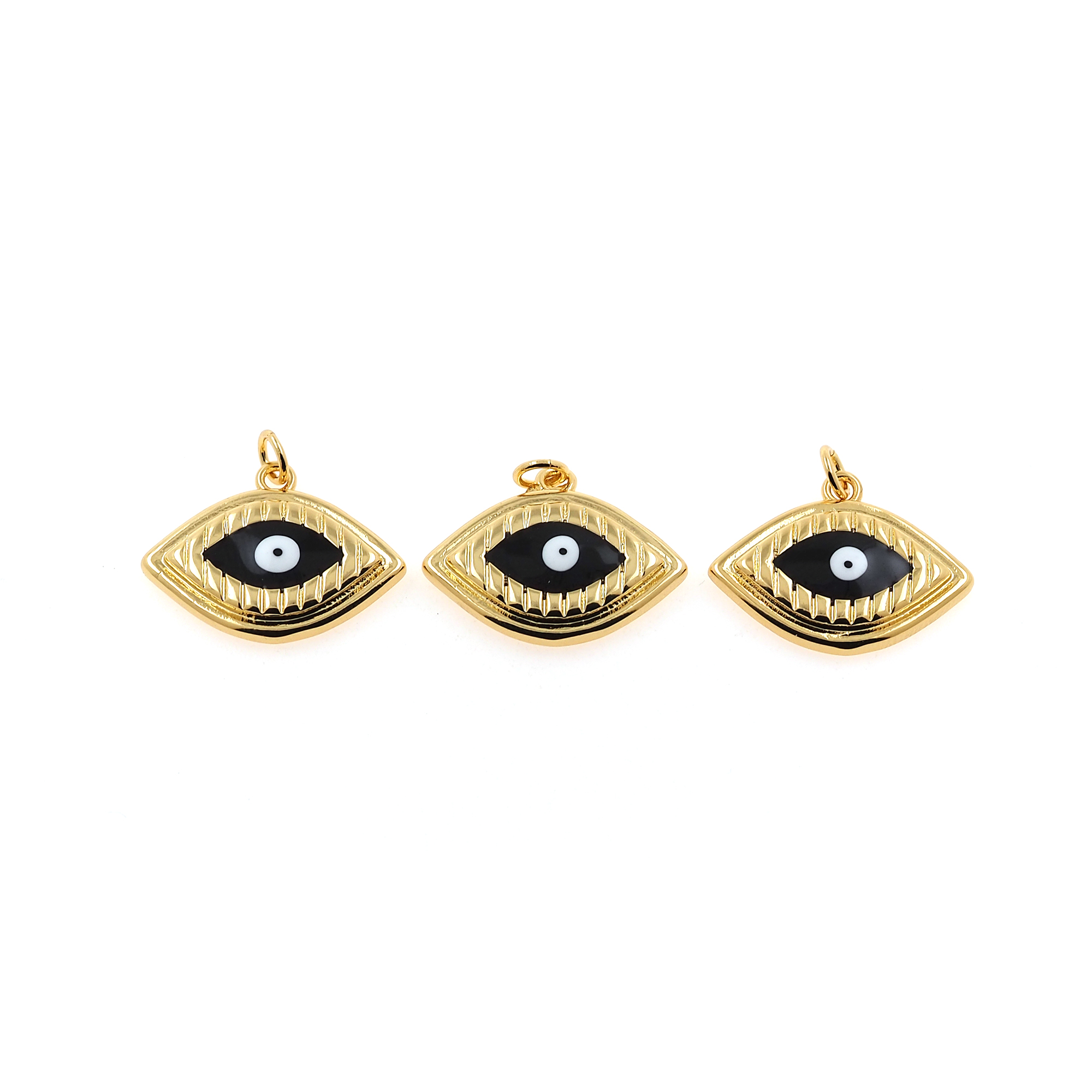 18K Gold Filled Evil Eye Pendant,Enamel Evil Eye Charm Earrings Necklace for DIY Jewelry Making Supply