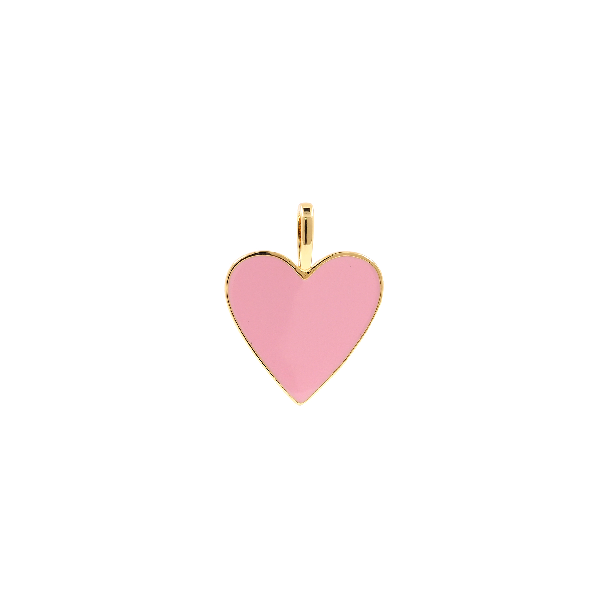 Enamel Heart Pendant,18K Gold Filled Heart Charm Earrings Necklace for DIY Jewelry Making Supply