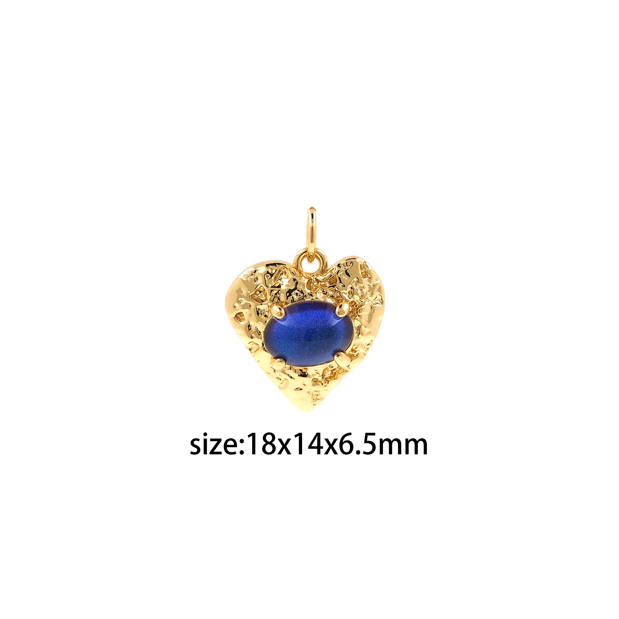 18K Gold Filled Heart Pendant,Irregular Heart Charm Earrings Necklace for DIY Jewelry Making Supply