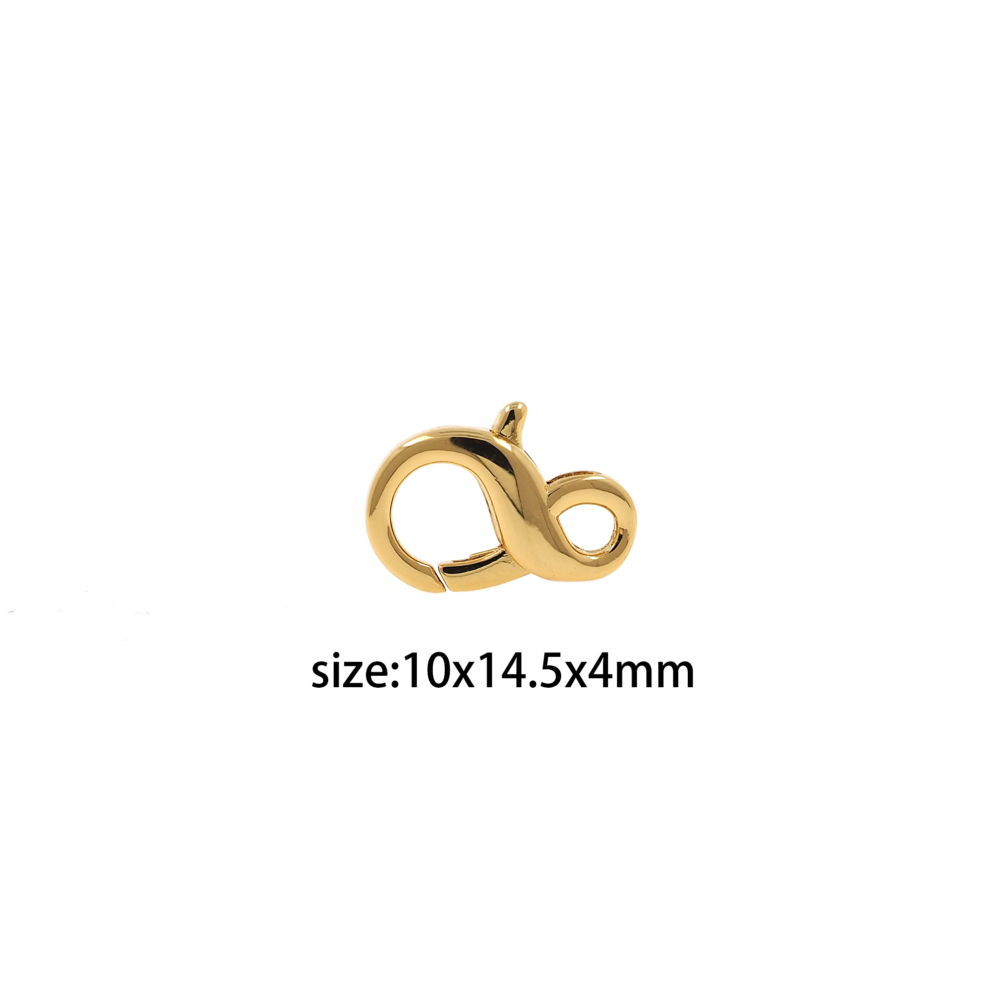 18K Gold Filled Infinity Lobster Clasp,Lobster Clasp Lock,Spring Buckle for DIY Jewelry Necklace Bracelet