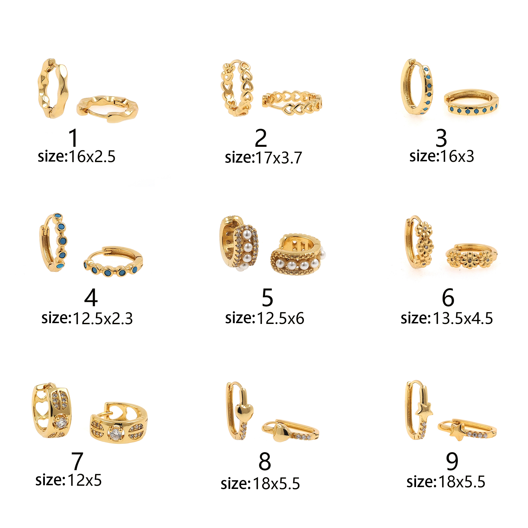 18K Gold Filled Heart Hoop Earrings,Dainty Zirconia Earrings,Gold Hoops,Dainty CZ Hoops Huggie